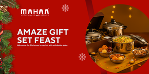 Amaze Gift Set Feast: Idli cooker for Christmas breakfast with milk boiler sides.