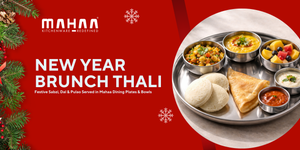 New Year Brunch Thali: Festive Sabzi, Dal & Pulao Served in Mahaa Dining Plates & Bowls