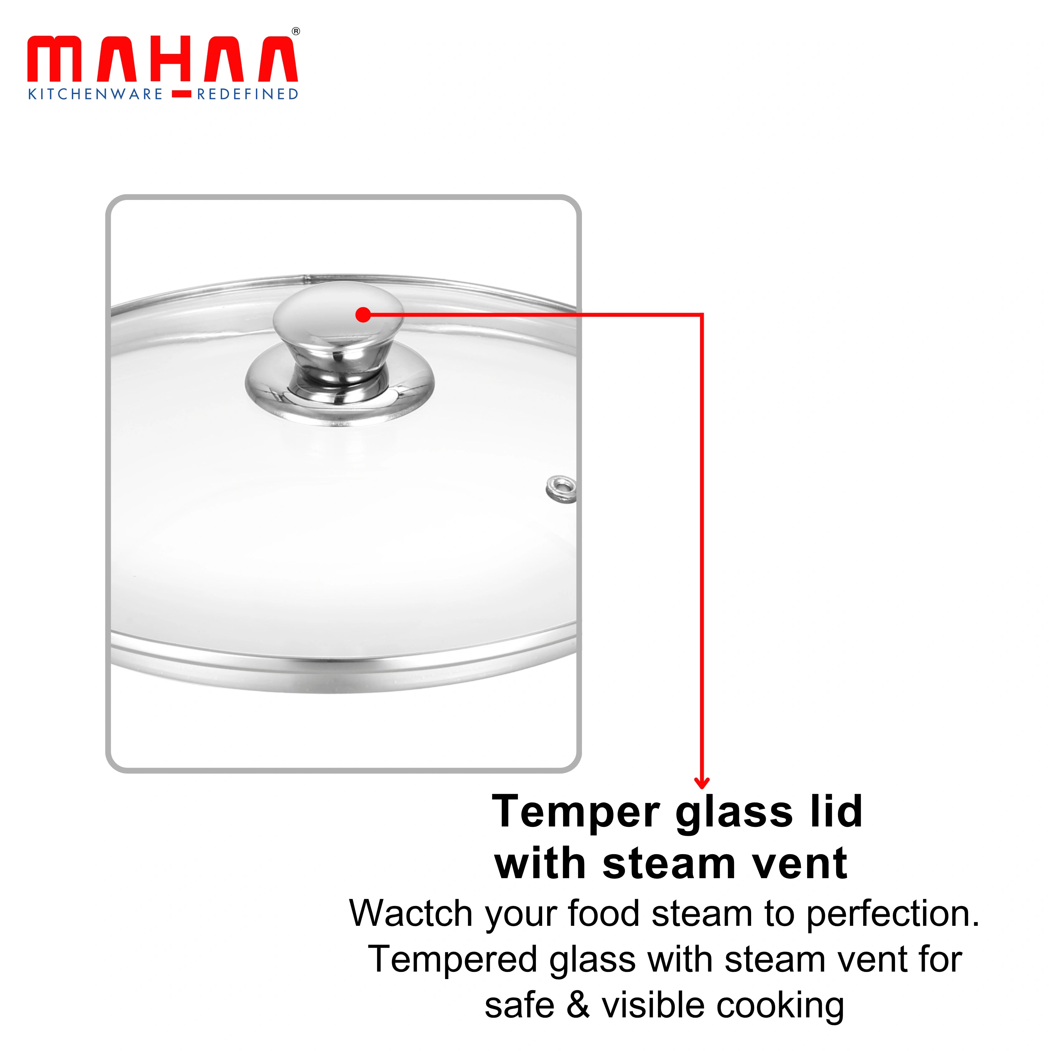 MAHAA Stainless Steel 2-Tier Utena Smart Steamer for Idlis, Momos & Vegetables | Tri Ply Base | Induction & Gas Compatible | Food-Grade SS | Easy to Clean (18CM / 20CM)