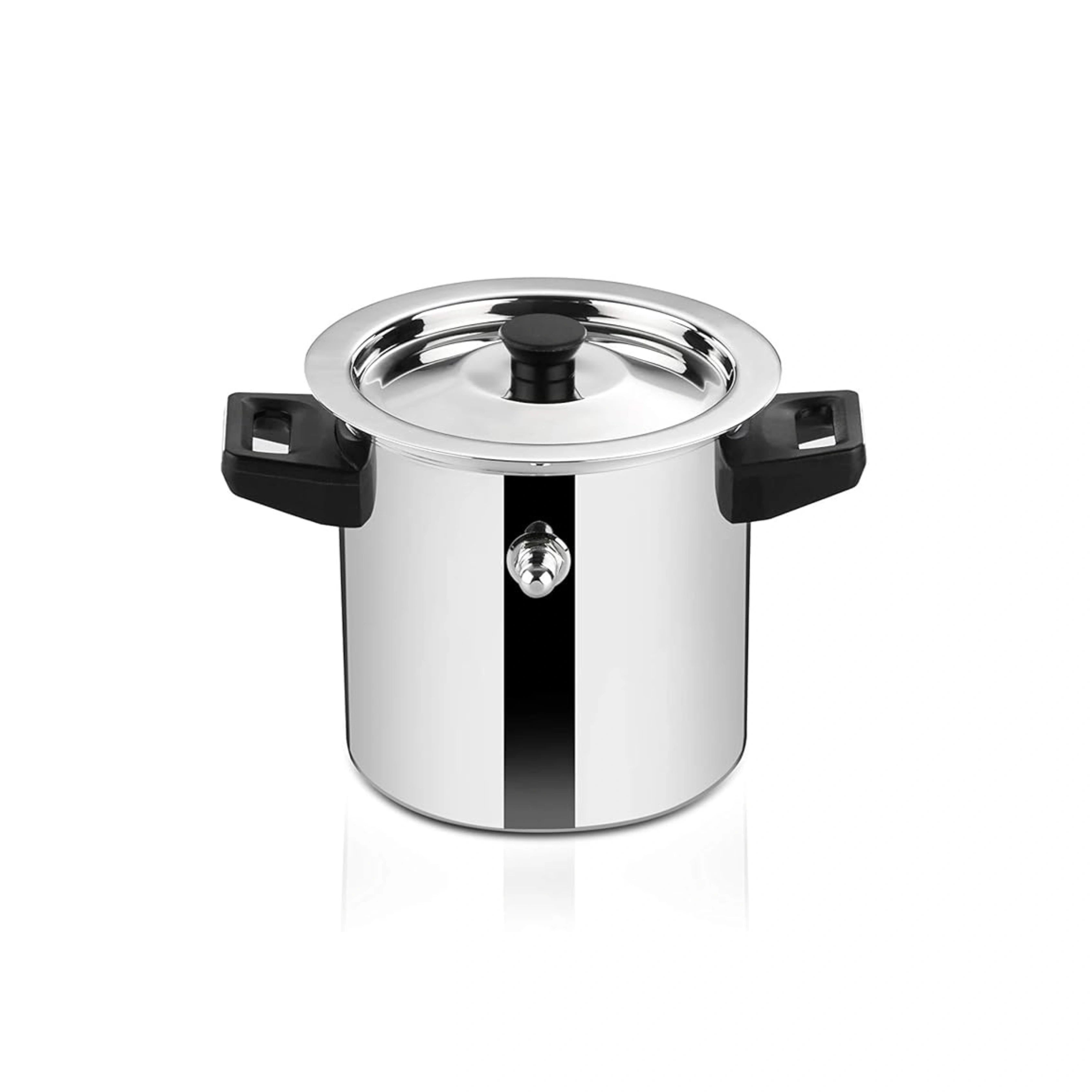 MAHAA Stainless Steel Tall Milk Boiler with Whistle – Spill-Free | Induction & Gas Compatible | Snug-Fit Lid | StayCool+ Handle & Lid Knob