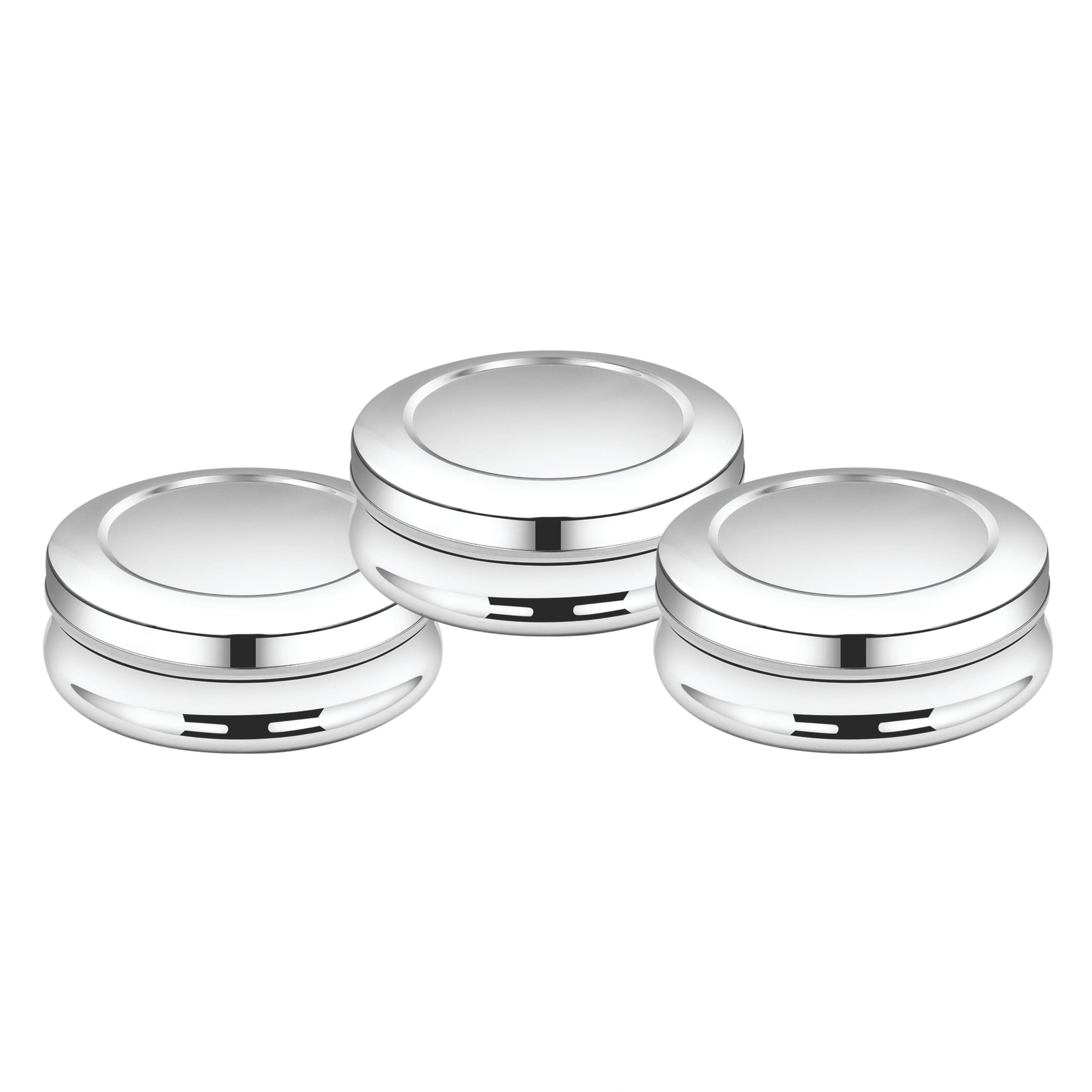 MAHAA Stainless Steel Chocolate Box - 3 Pcs Set – Compact, Rust-Free Puri Dabba, Elegant, Stylish Storage Containers for Puri, Snacks, Food, Durable Quality Tiffin Dabba for Daily Use