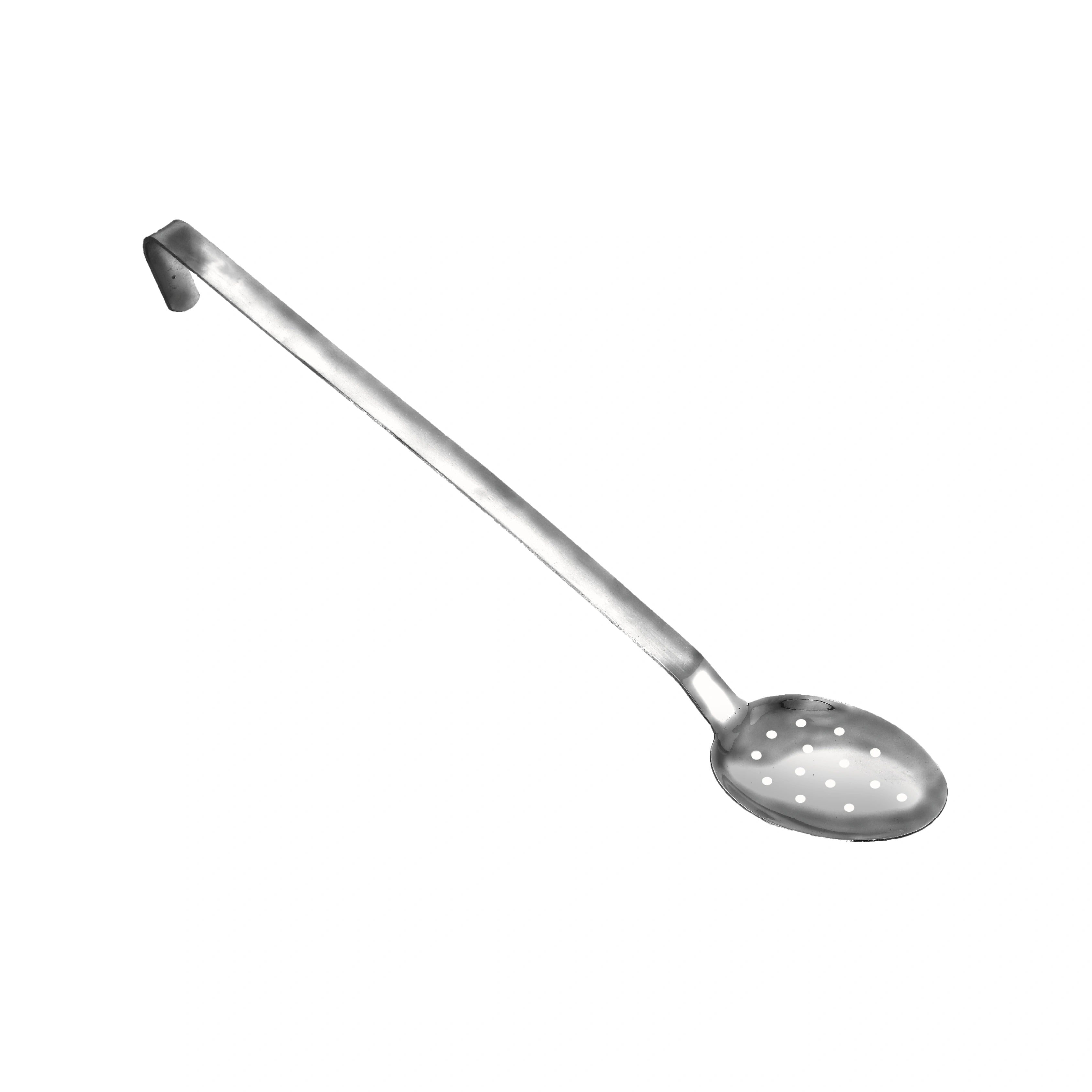 MAHAA Stainless Steel Basting Skimmer – Professional Stainless Steel Tool | Matt Finish | Long Handle with Hanging Hook | Ideal for Hotel & Catering Use | 33/38/52 CM