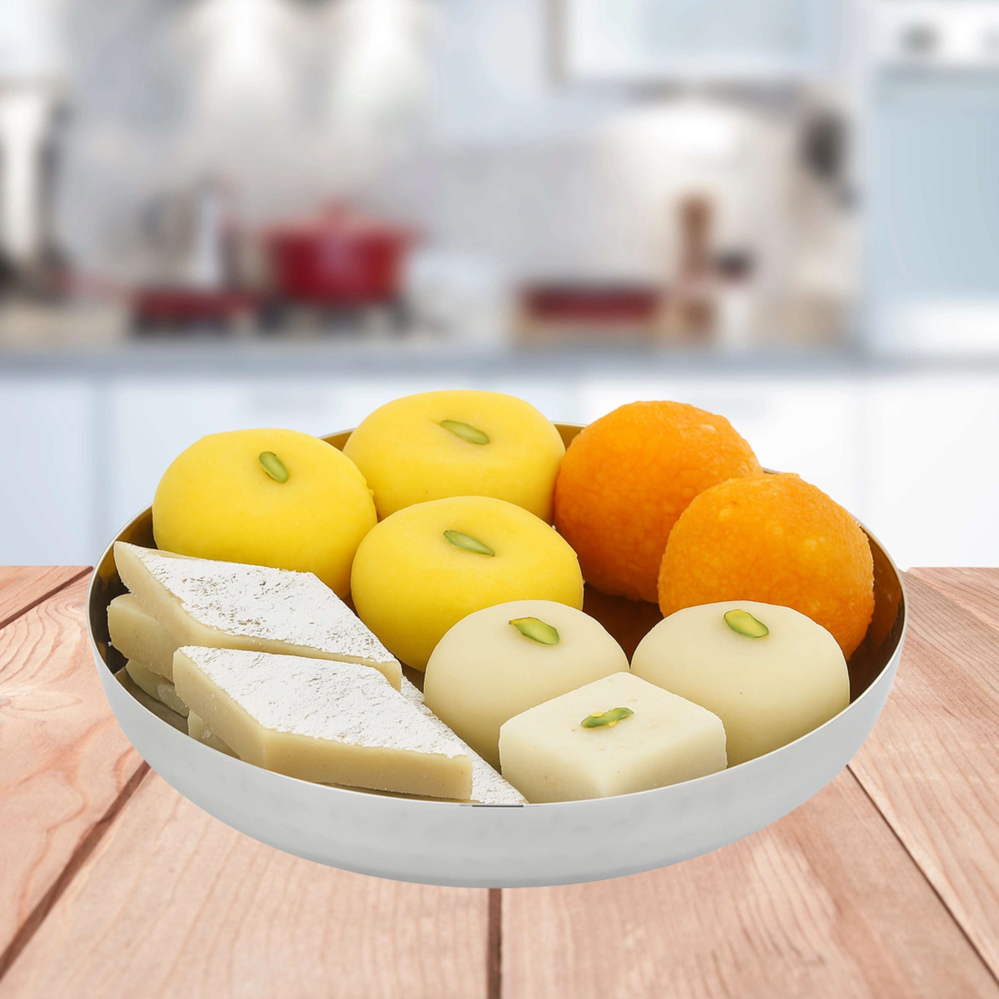 Stainless Steel Halwa Plate – 2 Pcs Set | High Quality | Hammered Finish | Rust-Free & Dishwasher Safe | Perfect for Serving Indian Desserts