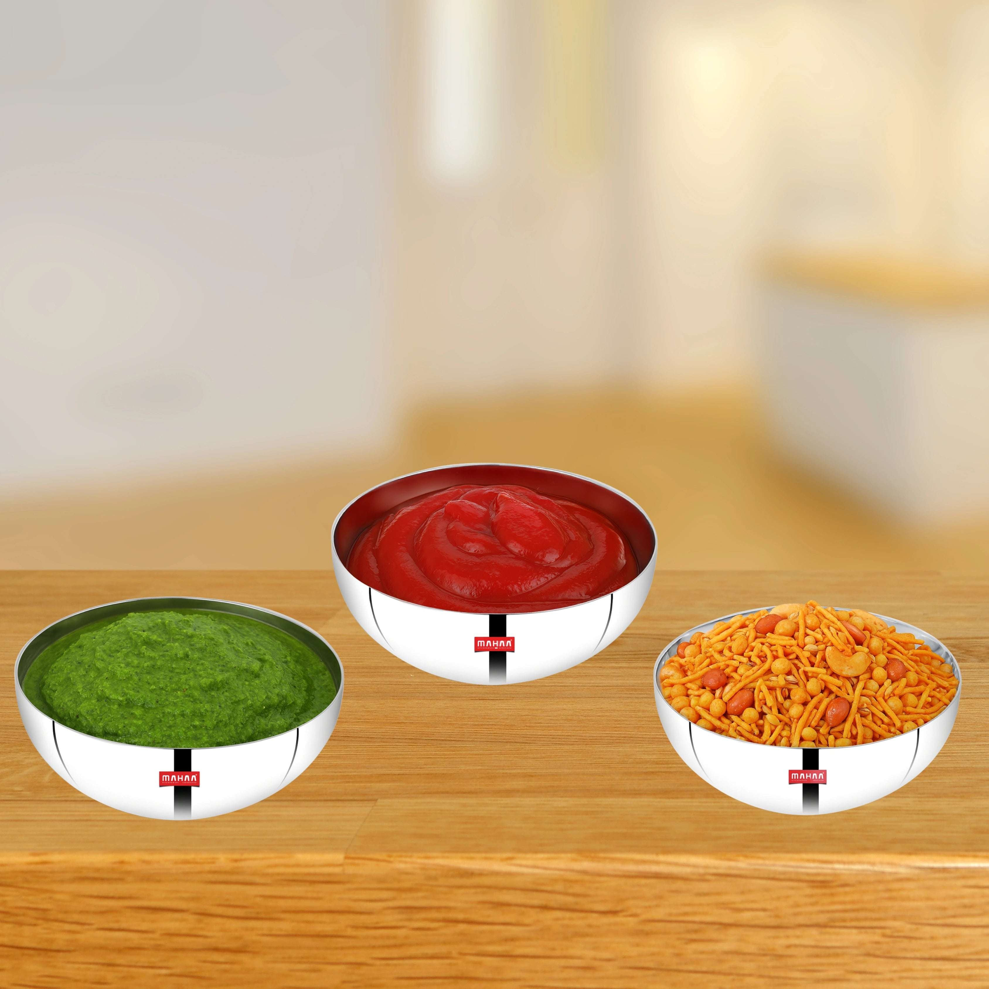 Stainless Steel Deep Bowl – 2 Pcs Set | High Quality | Mirror Finish | Rust-Free & Dishwasher Safe