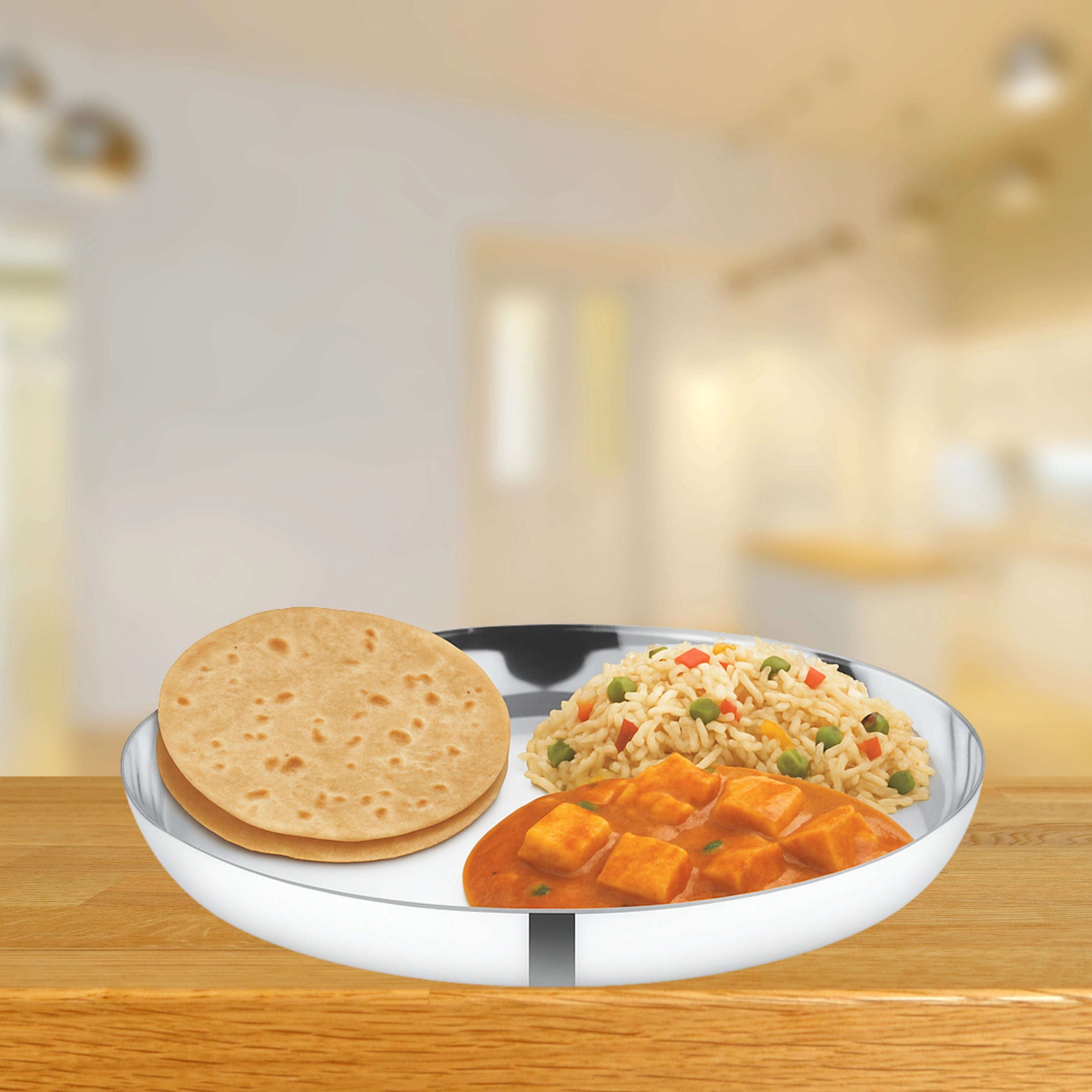 Stainless Steel China Plate - 2 Pcs Set | High Quality | Elegant Mirror Polish | Durable & Rust-Free | Ideal for Daily & Festive Use