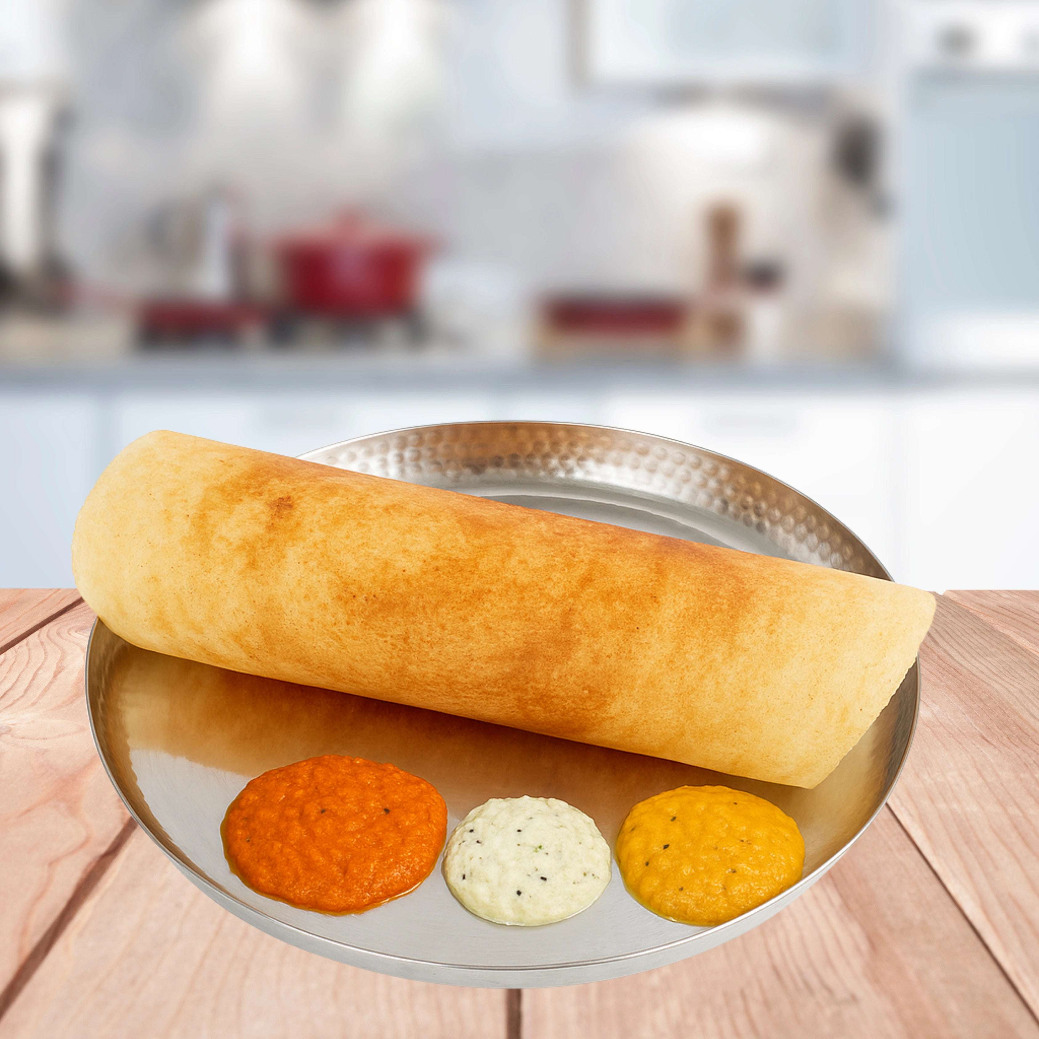 Stainless Steel China Plate - 2 Pcs Set | High Quality | Hammered Finish | Durable & Rust-Free | Ideal for Daily & Festive Use