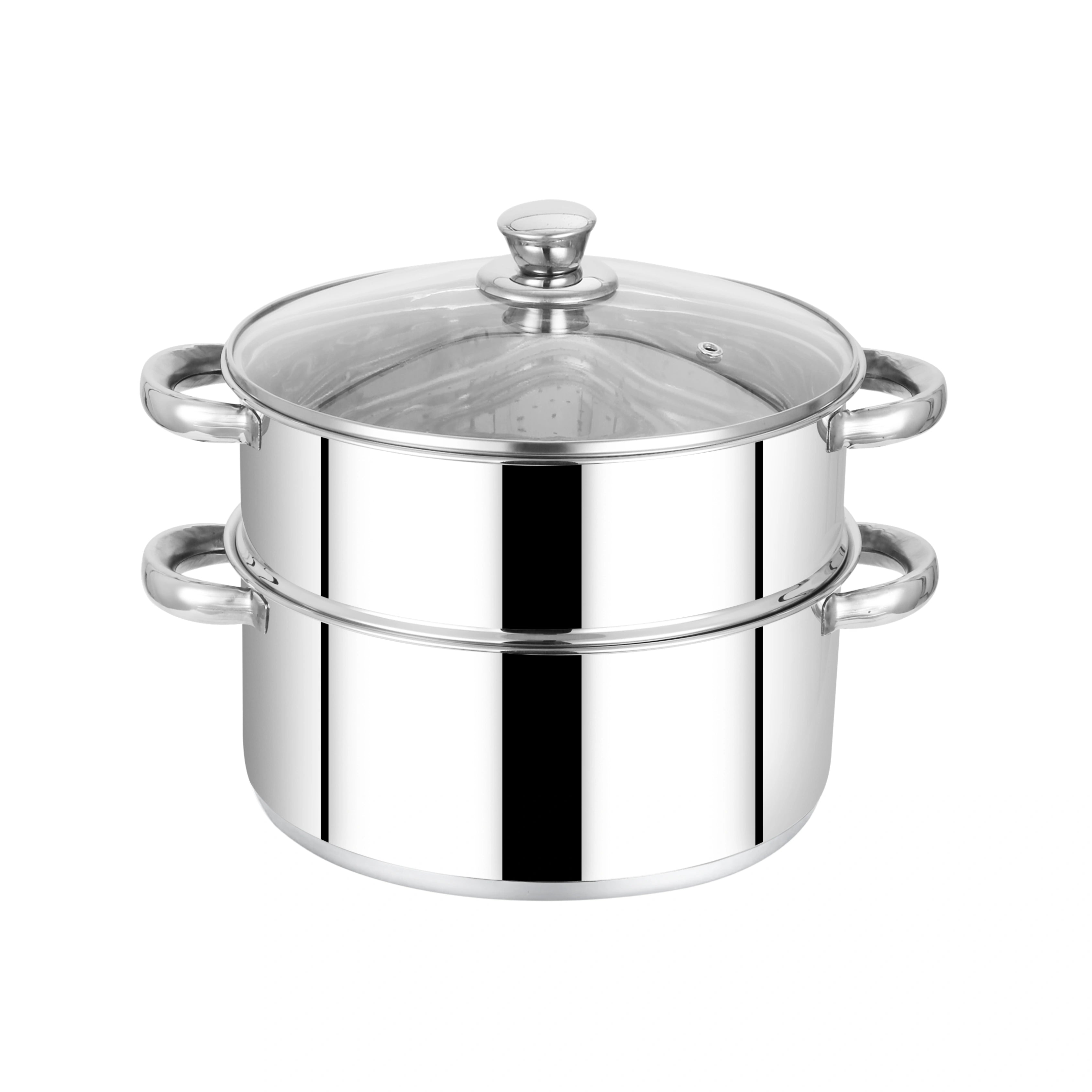 MAHAA Stainless Steel 2-Tier Utena Smart Steamer for Idlis, Momos & Vegetables | Tri Ply Base | Induction & Gas Compatible | Food-Grade SS | Easy to Clean (18CM / 20CM)