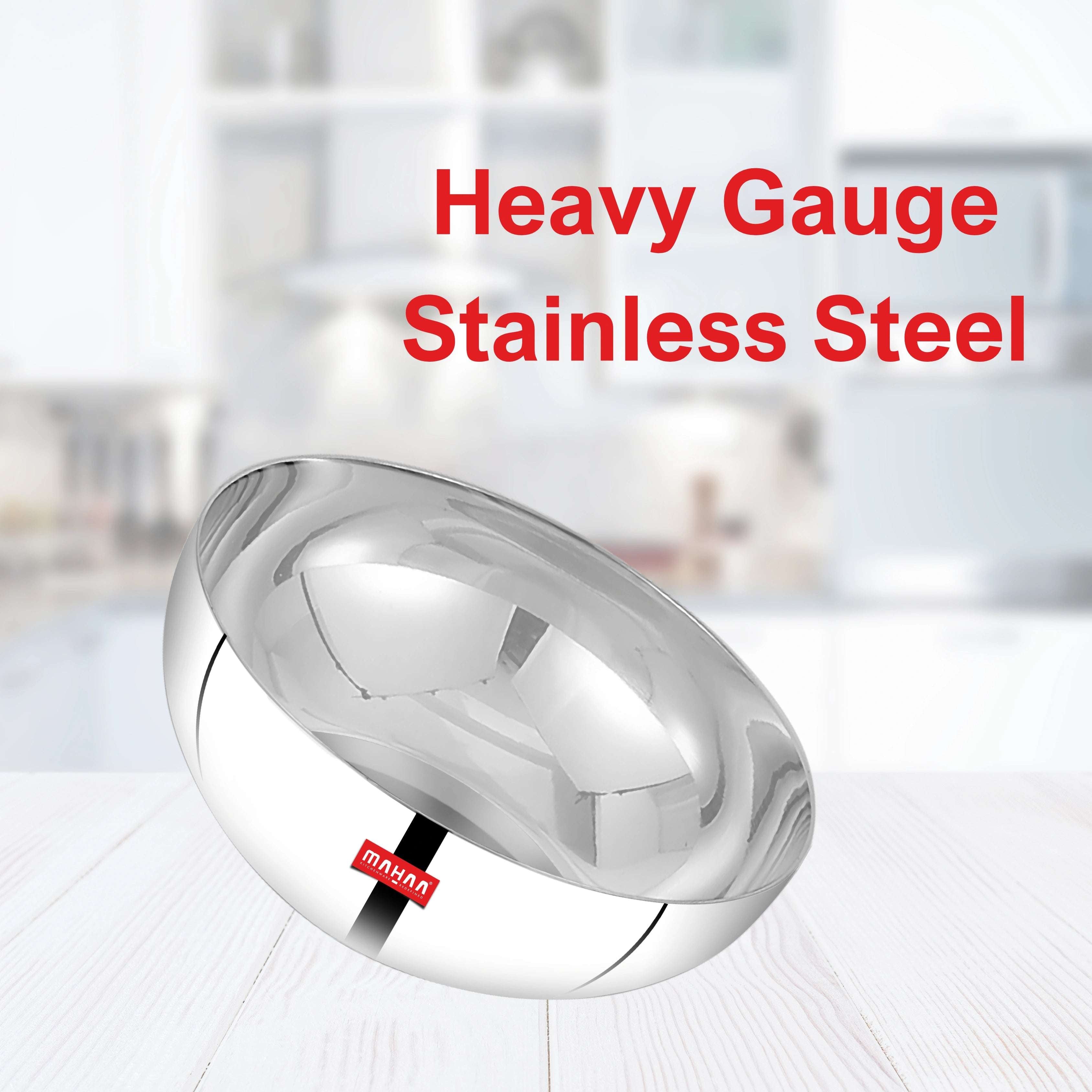 Stainless Steel Deep Bowl – 2 Pcs Set | High Quality | Mirror Finish | Rust-Free & Dishwasher Safe