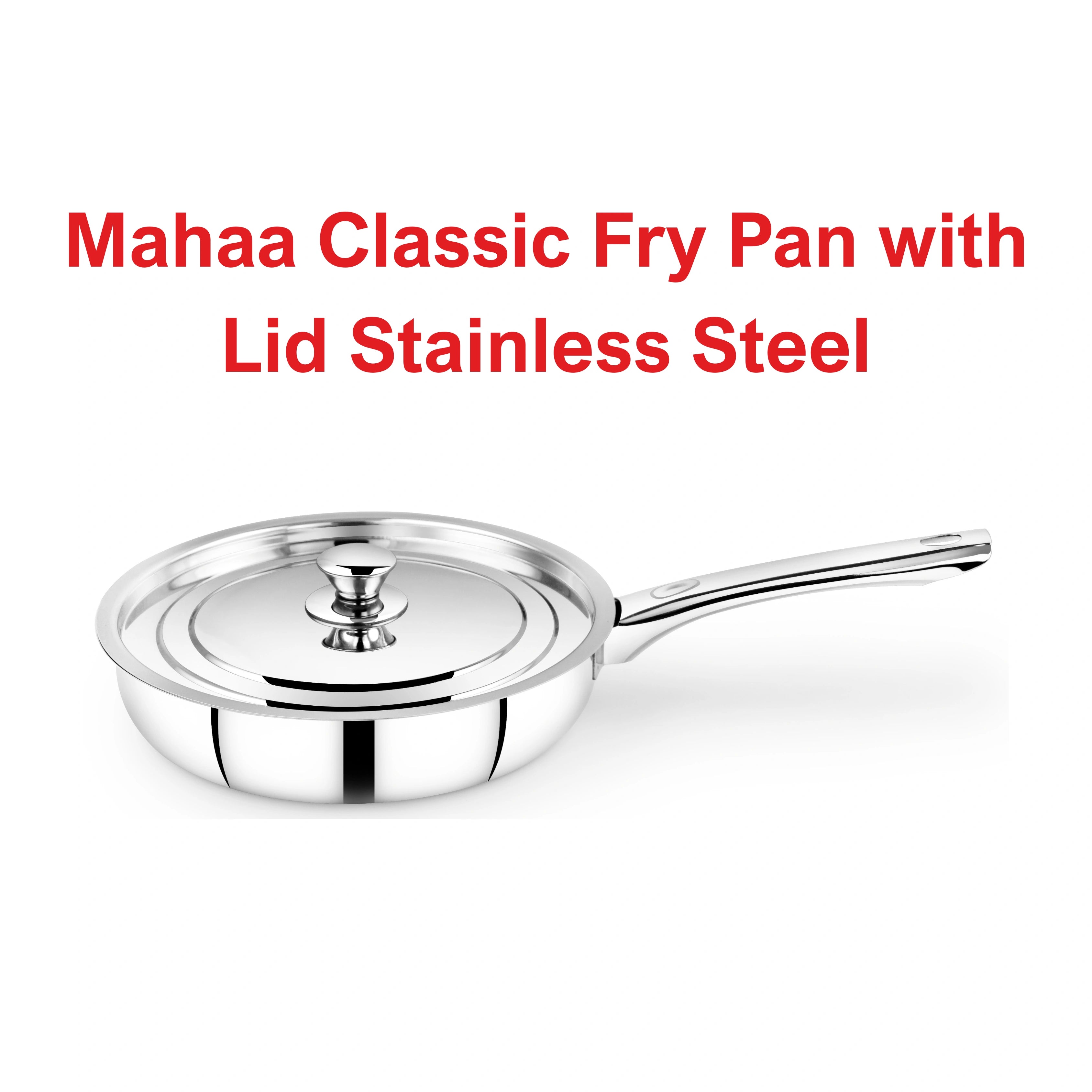 MAHAA Stainless Steel Combo Set Fry Pan with Lid & Hotpot – 22CM Frying Pan + 1L Insulated Casserole for Daily Cooking & Serving
