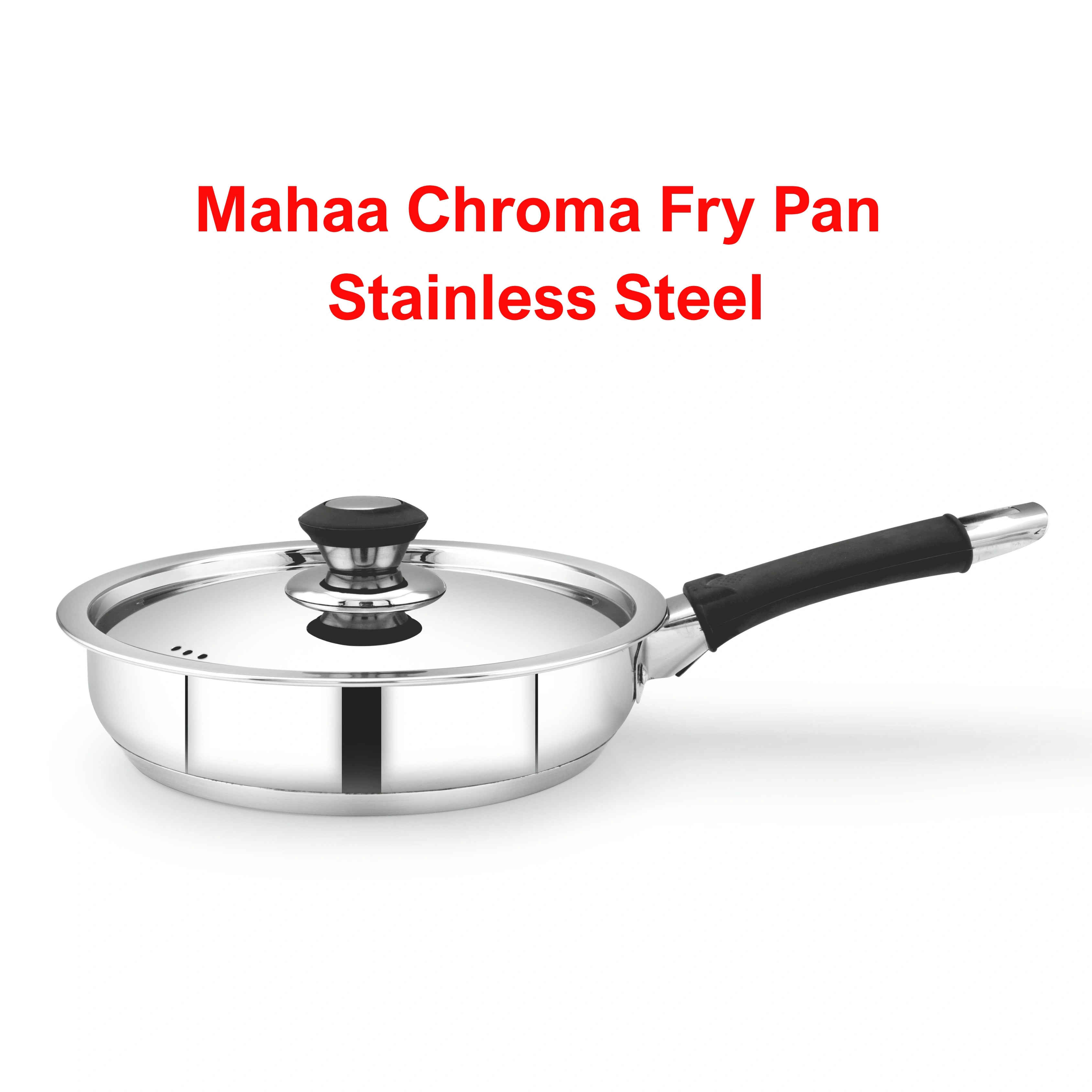 MAHAA Stainless Steel Chroma Triply Cookware Combo Set – Frypan & Casserole (20CM + 18CM) | Induction & Gas Compatible | Stainless Steel with Lid | No Coating, 100% Food-Safe