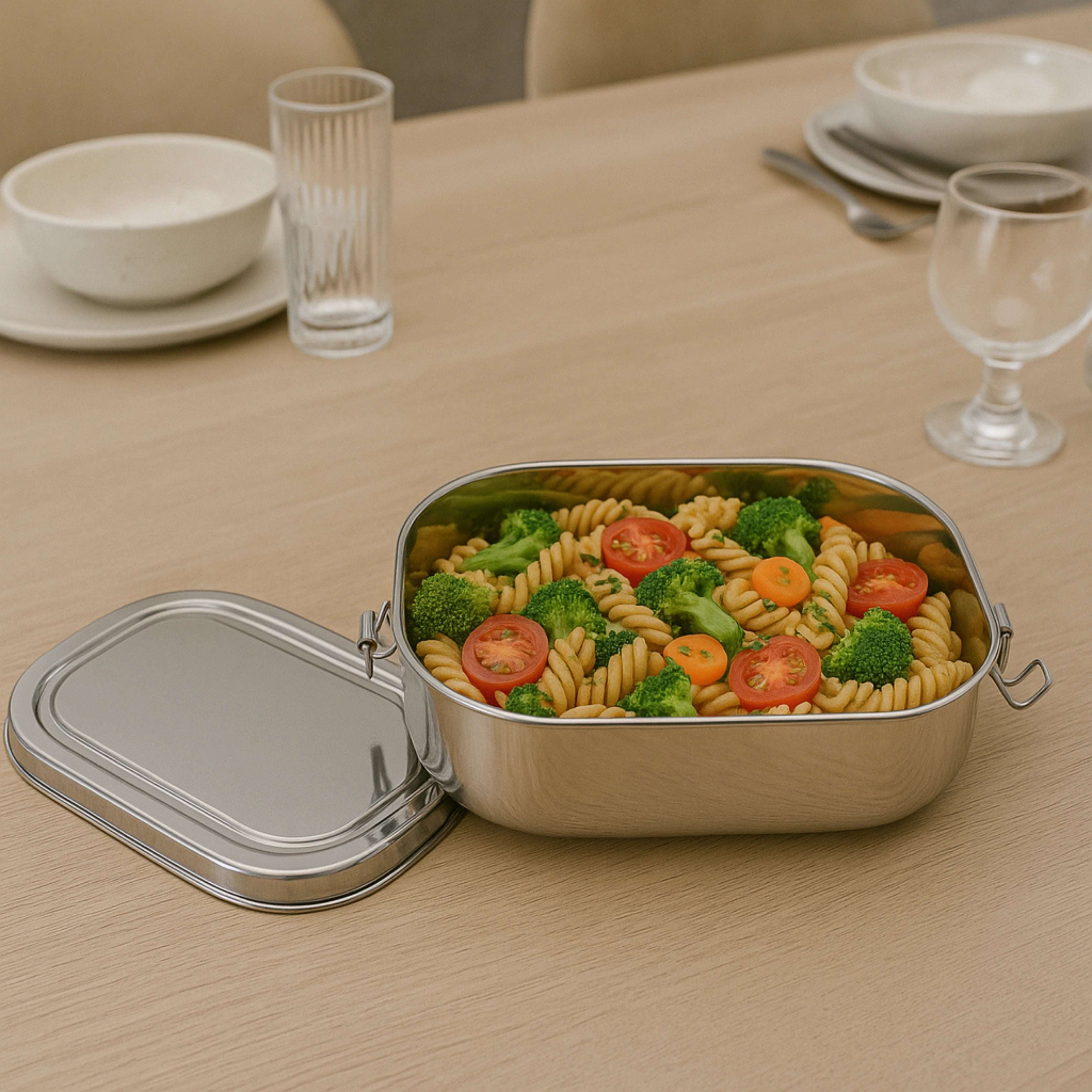 Tango Stainless Steel Lunch Box – Leak-Proof & Insulated | With Inner Container | Ideal for Office, School & Travel | Easy to Carry