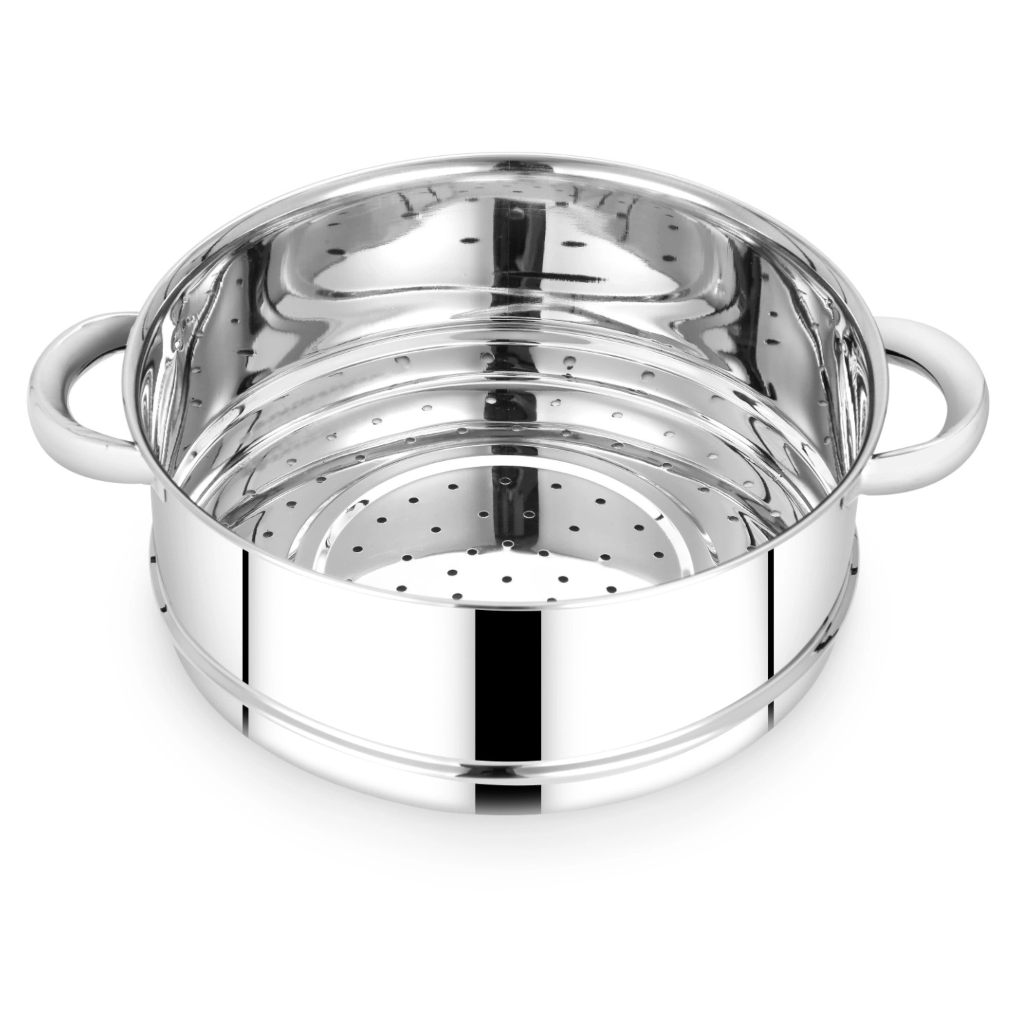 MAHAA Stainless Steel 3-Tier Utena Smart Steamer for Idlis, Momos & Vegetables | Tri Ply Base | Induction & Gas Compatible | Food-Grade SS | Easy to Clean (18CM / 20CM)