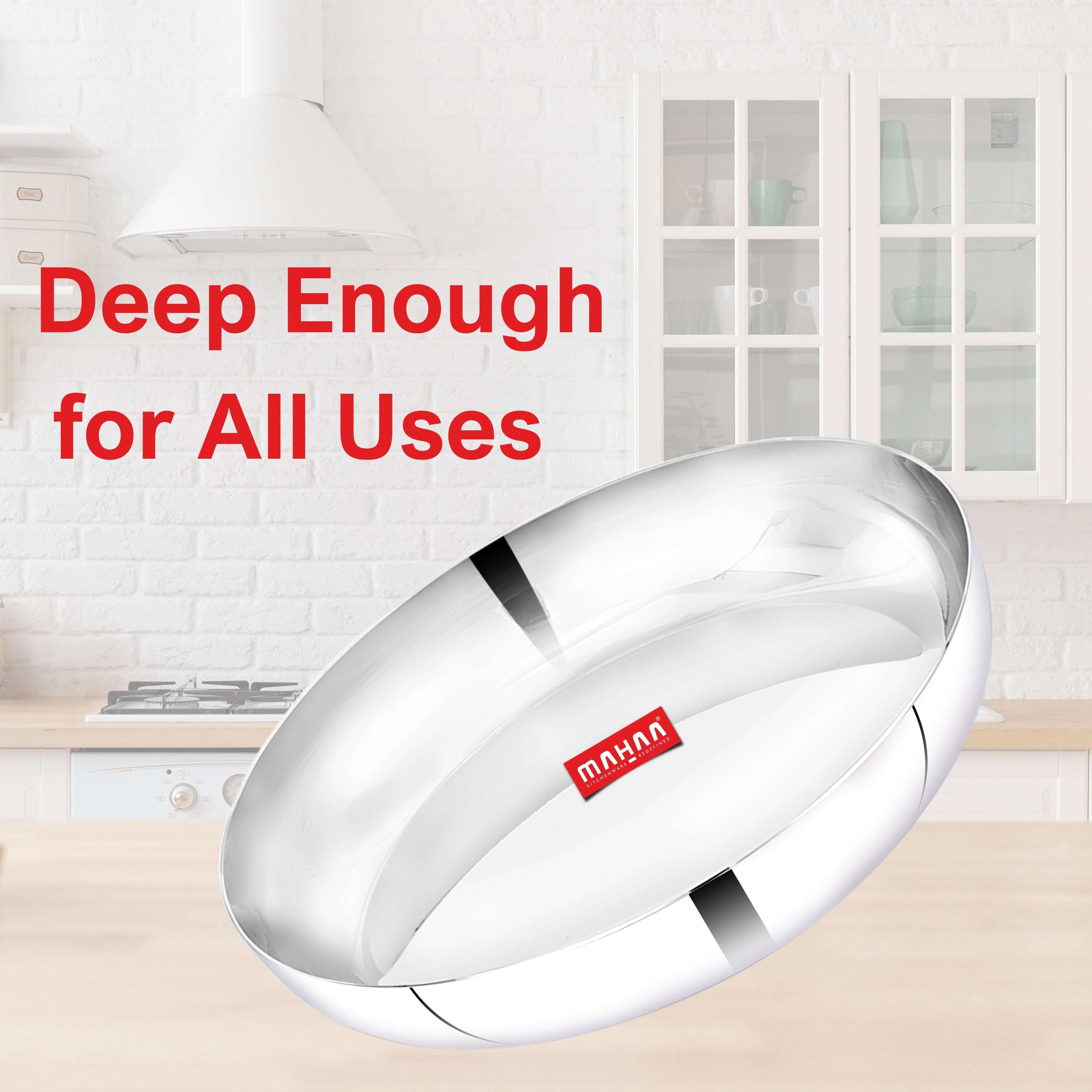 Stainless Steel Halwa Plate – 2 Pcs Set | High Quality | Mirror Finish | Rust-Free & Dishwasher Safe | Perfect for Serving Indian Desserts