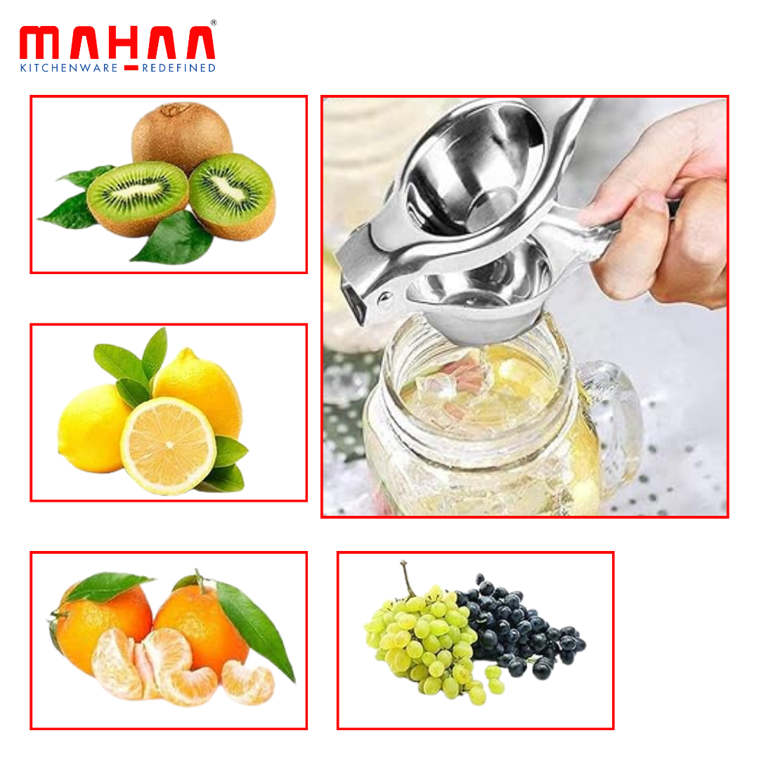 Mahaa Lemon Squeezer for Kitchen – Max Juice, No Mess, Comfortable Grip, Perfect for Nimbu Pani & Cooking