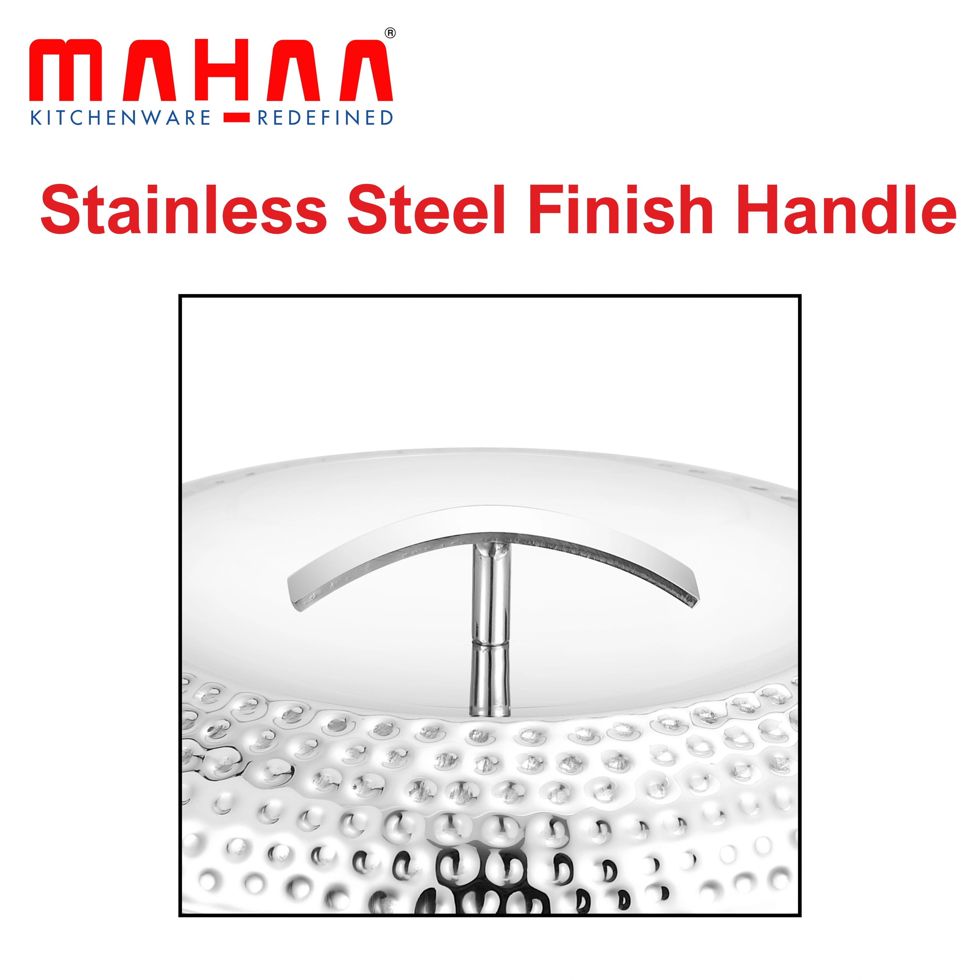 MAHAA Curve Premium Double Wall Insulated Stainless Steel Casserole - Hot Pot for Roti-Rice-Gravy-Curry | Hammered Finish | Silver Hot Box with Snug Fit Lid Lid | Retains Temperature, Twist Lock |