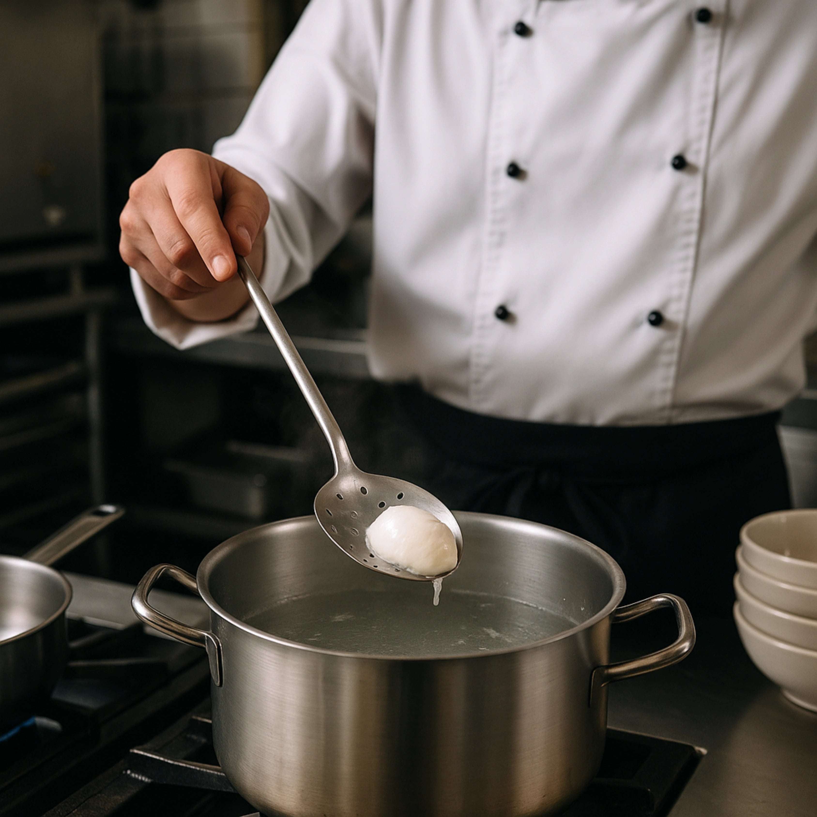 Basting Skimmer – Professional Stainless Steel Tool | Matt Finish | Long Handle with Hanging Hook | Ideal for Hotel & Catering Use