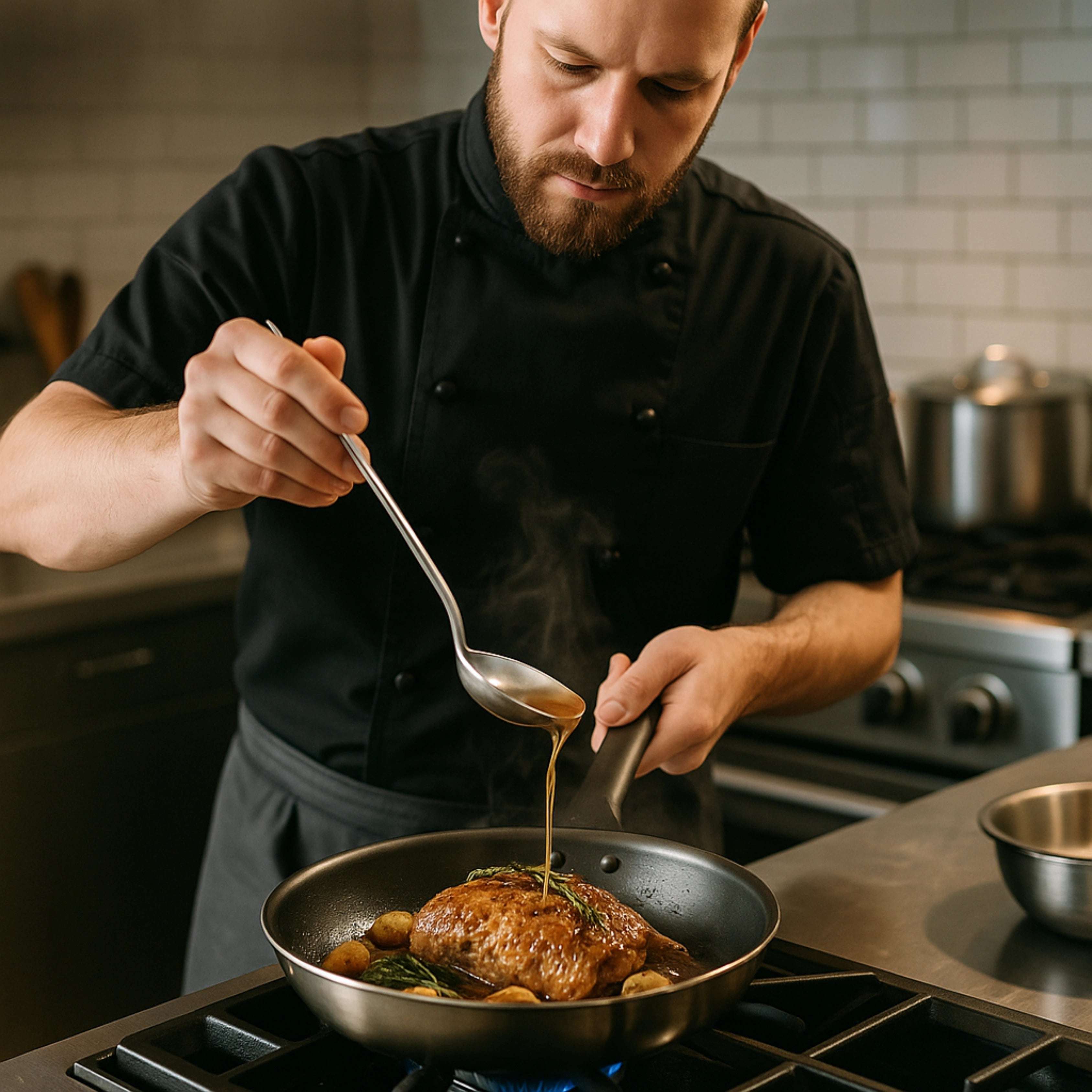 Stainless Steel Basting Spoon – Long Handle | Heat-Resistant | Rust-Free | Ideal for Skimming, Stirring & Serving