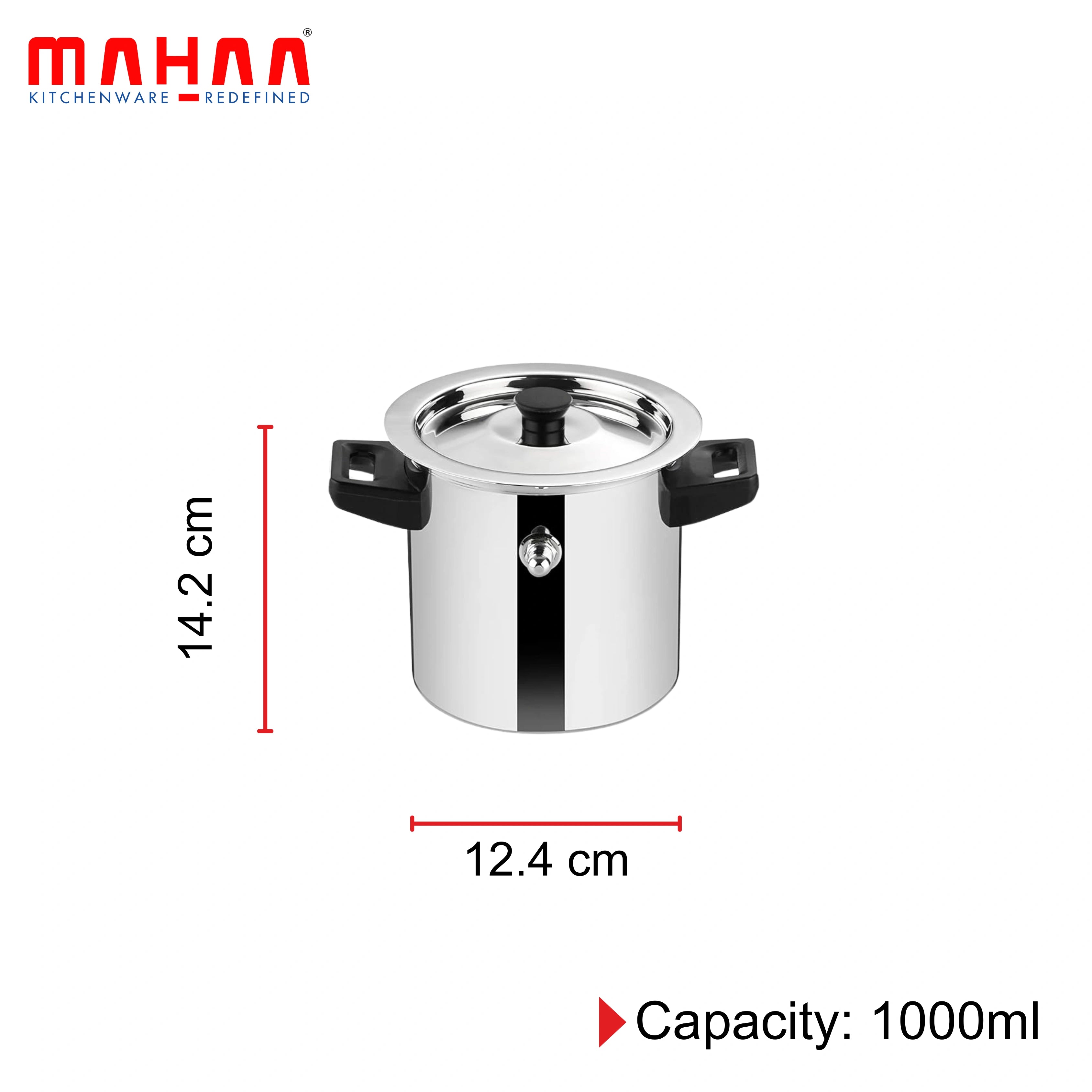 MAHAA Stainless Steel Tall Milk Boiler with Whistle – Spill-Free | Induction & Gas Compatible | Snug-Fit Lid | StayCool+ Handle & Lid Knob