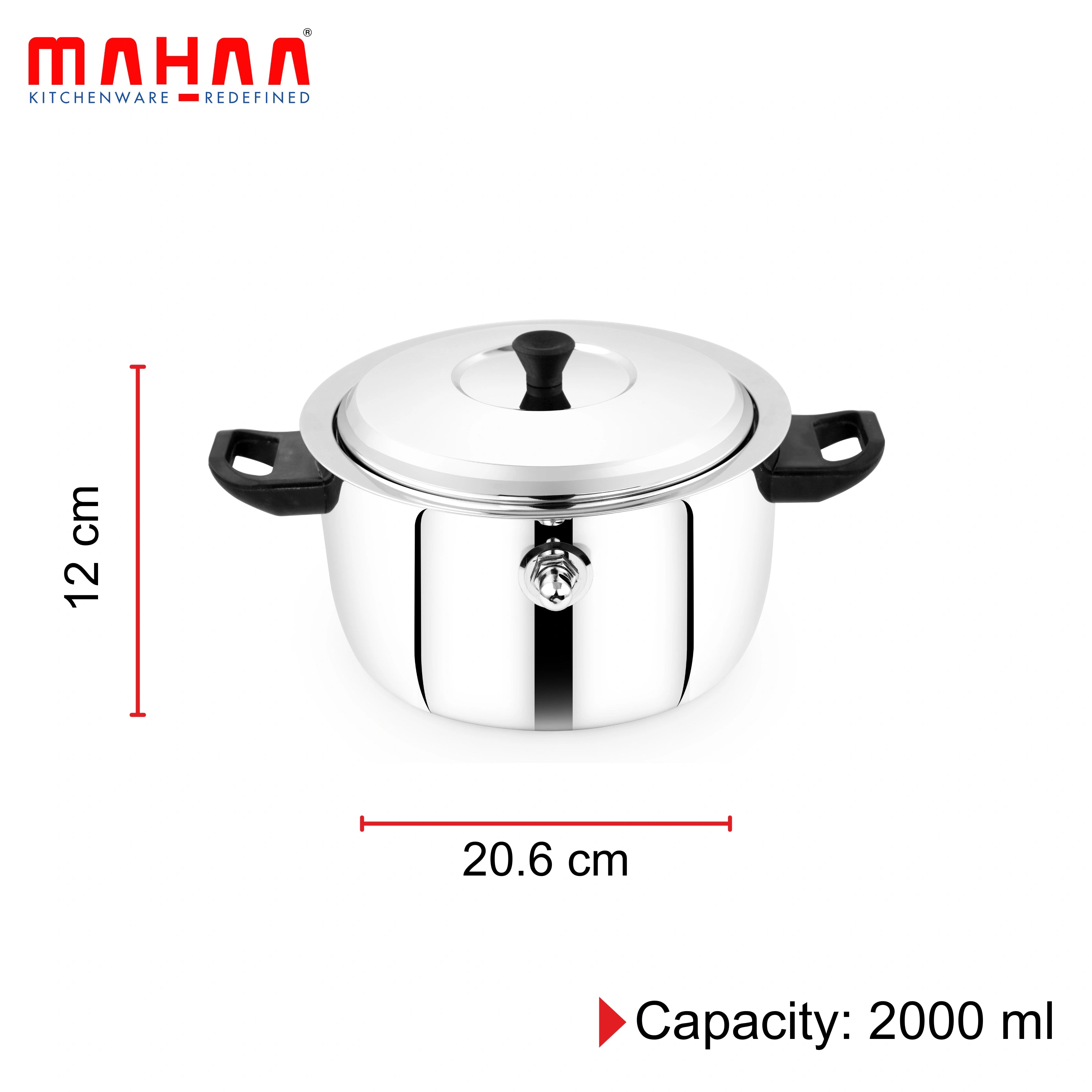 MAHAA Stainless Steel Milk Boiler with Whistle – Spill-Free | Induction & Gas Compatible | Snug-Fit Lid | StayCool+ Handle & Lid Knob | Free ₹300 SS Water Bottle