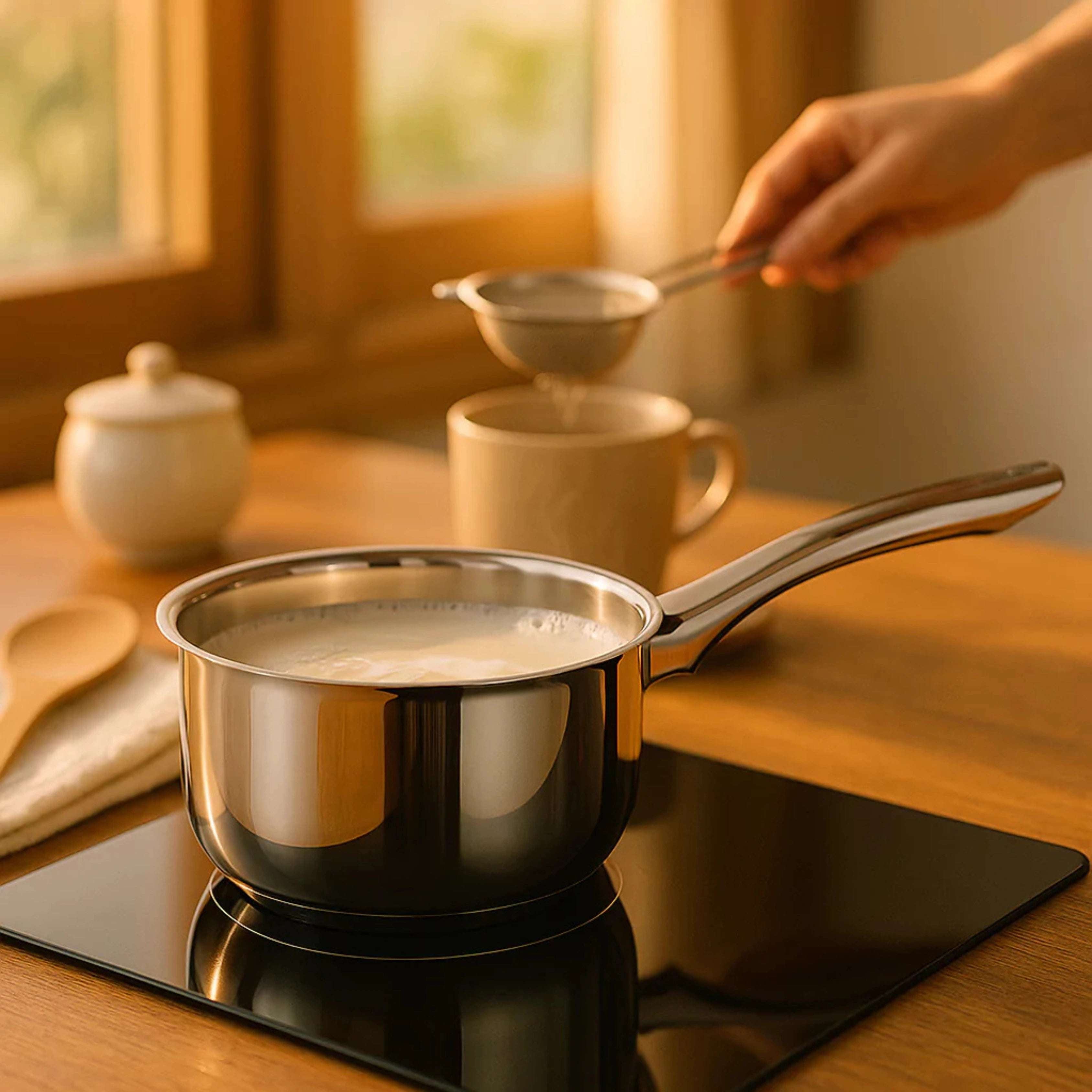 Classic Stainless Steel Saucepan with Snug-Fit Lid – Induction & Gas Compatible | Even-Heat Base | Lightweight & Rust-Free | 14CM to 20CM