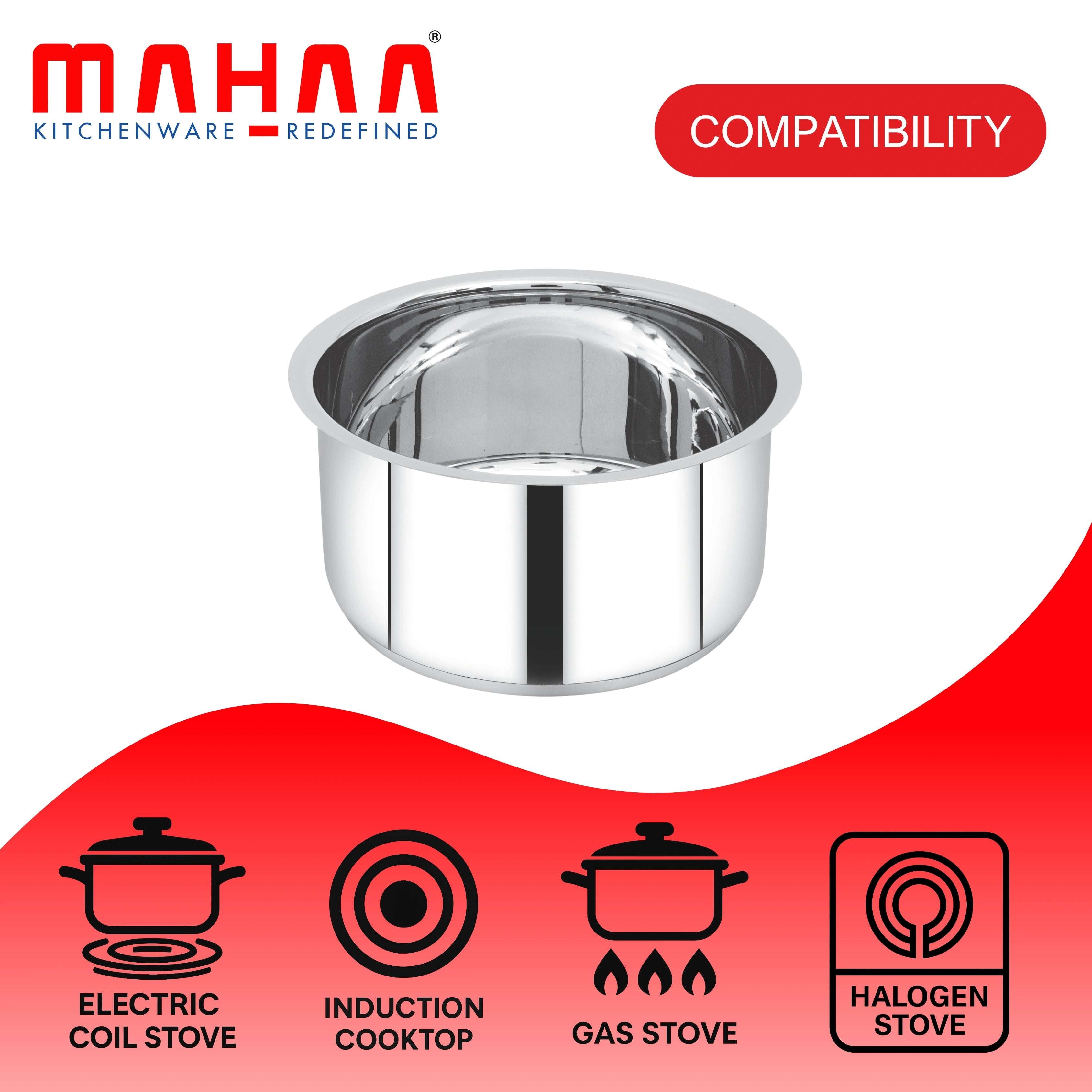 Avanti Stainless Steel Tope Set – 5-Piece Cook & Serve Pots | Durable & Rustproof | Multipurpose Indian Cookware | 800 ml to 3600 ml