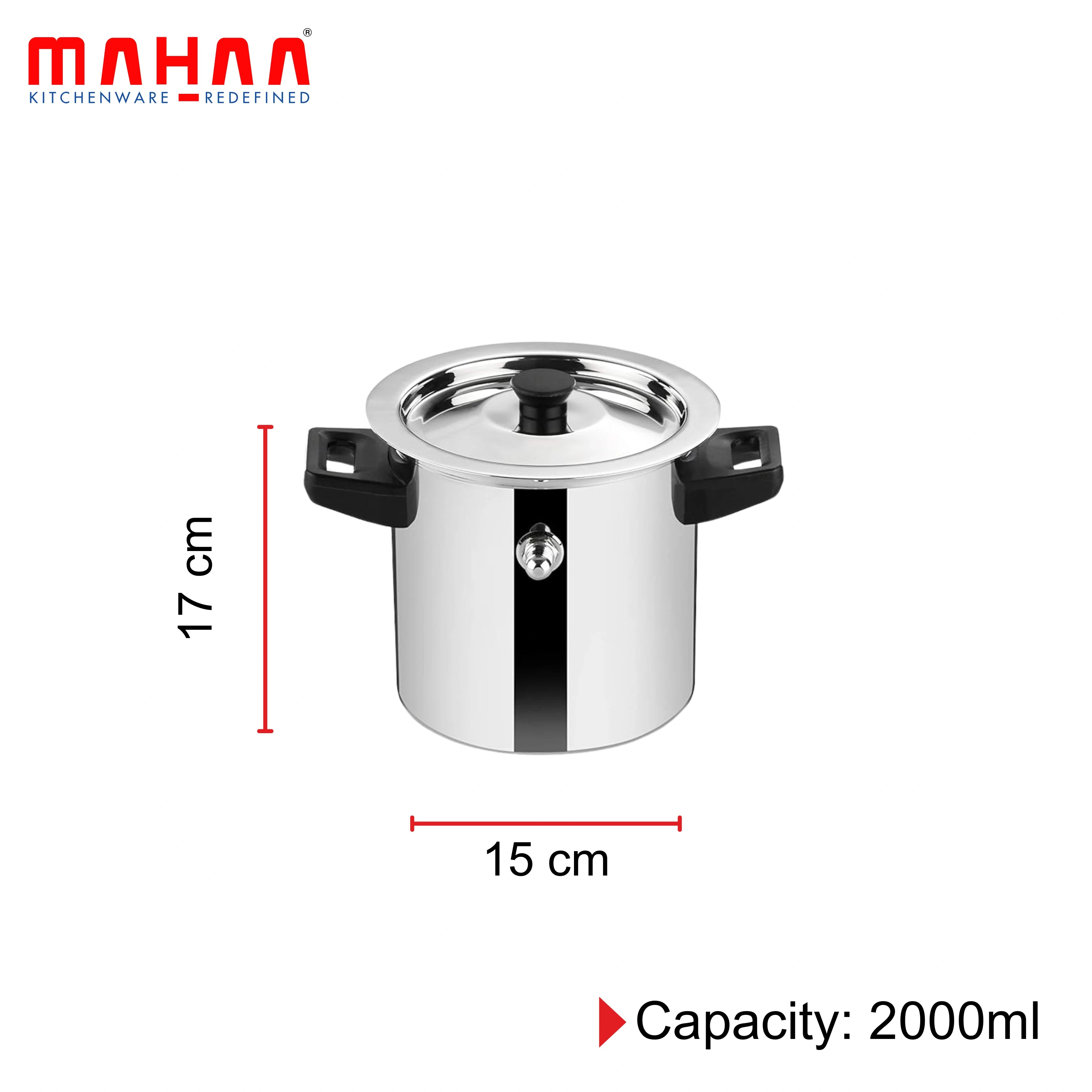 MAHAA Stainless Steel Tall Milk Boiler with Whistle – Spill-Free | Induction & Gas Compatible | Snug-Fit Lid | StayCool+ Handle & Lid Knob