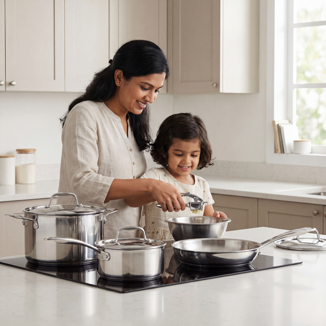 Mahaa 4-in-1 Garlic Crusher & Nut Cracker – Hand Press Garlic Presser & Mincer, Herb Plucking Tool for Curry Leaves, Coriander & Mint, Bottle Opener Kitchen Tool