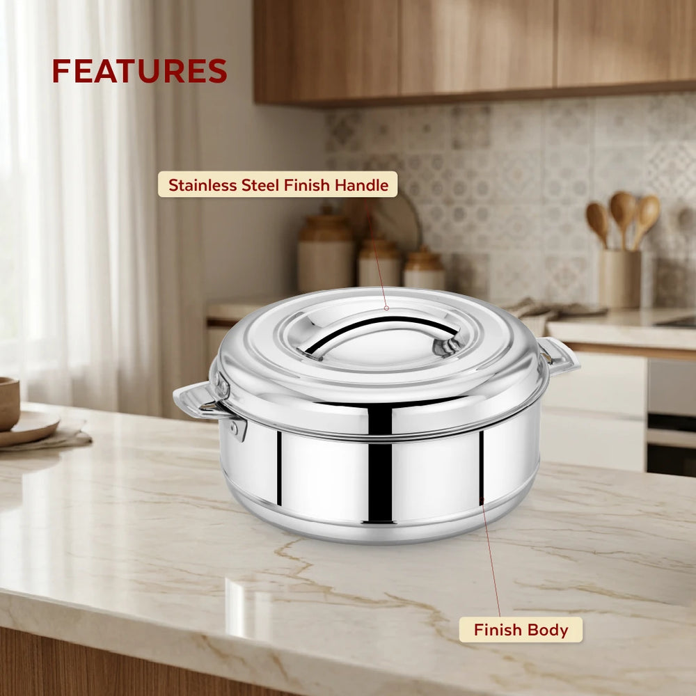 Stainless Steel Cookware Set: Idli Cooker 6 Plate & Aspen Hot Pot 2500 ML | Premium Quality, Serveware & Cookware Combo Set