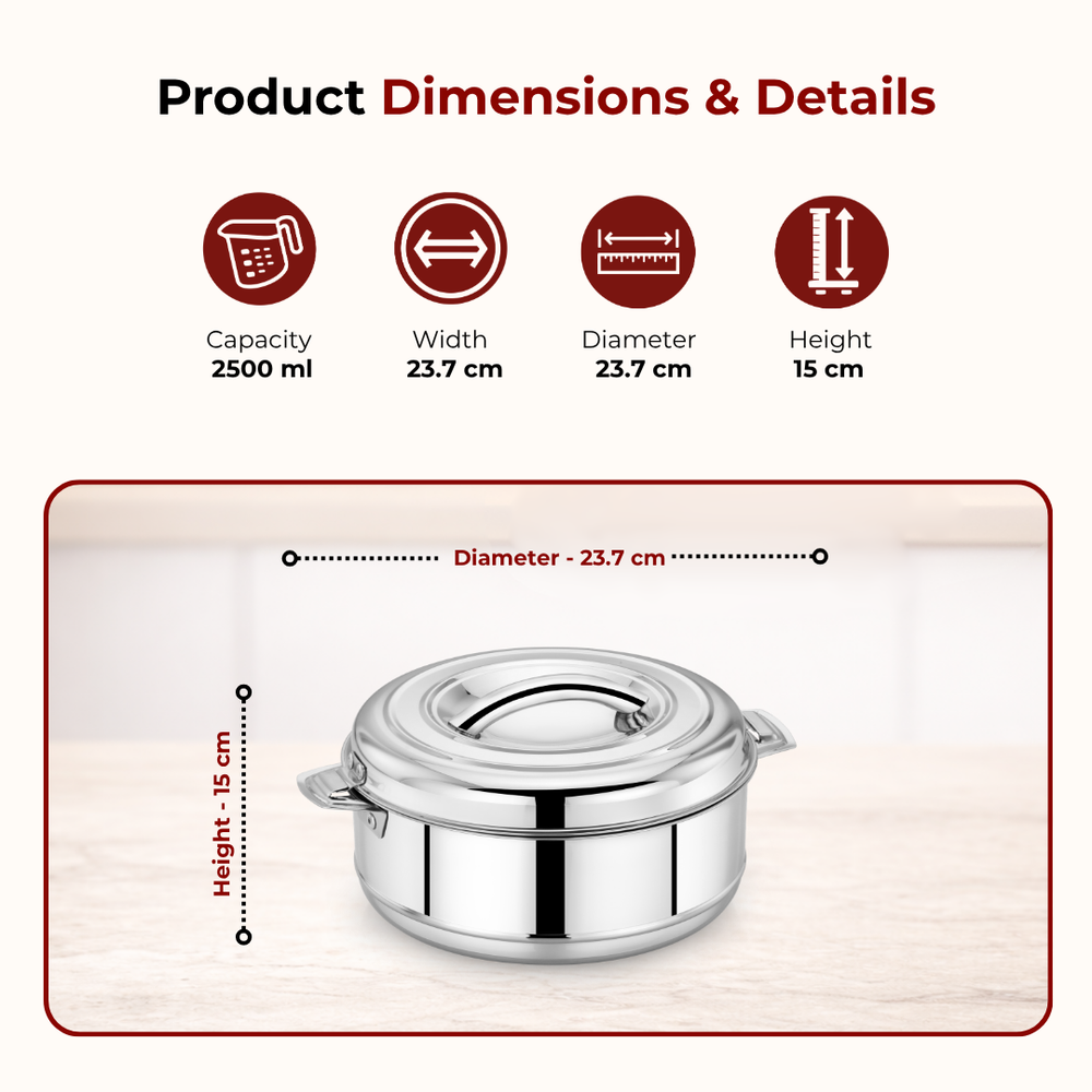 Stainless Steel Cookware Set: Idli Cooker 6 Plate & Aspen Hot Pot 2500 ML | Premium Quality, Serveware & Cookware Combo Set