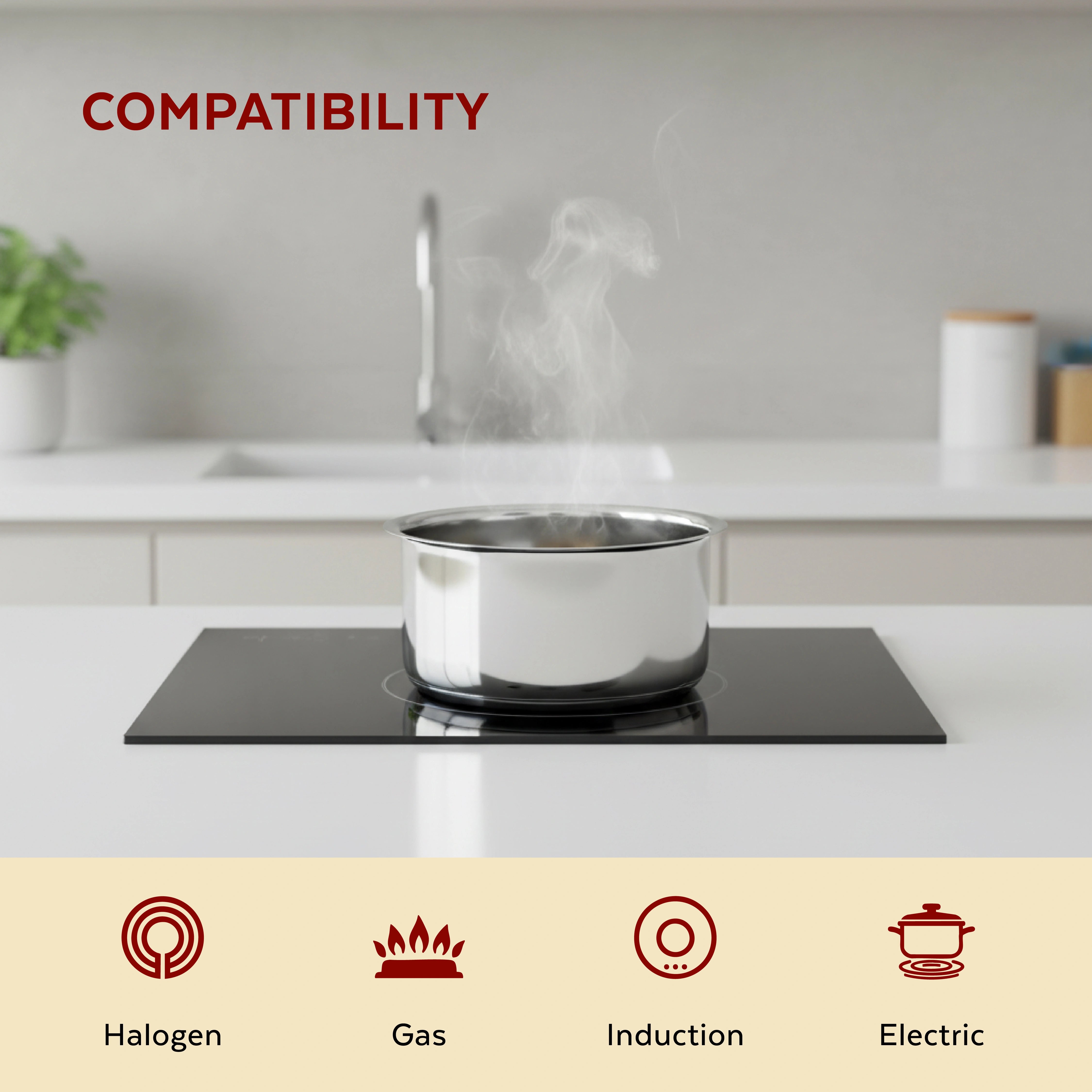 MAHAA Avanti Stainless Steel Tope 3 Pc Set – Premium Quality | Multipurpose Cook & Serve Handi | Tri Ply Base | Non-stick | Gas & Induction Compatible | 12 CM + 14 CM + 16 CM