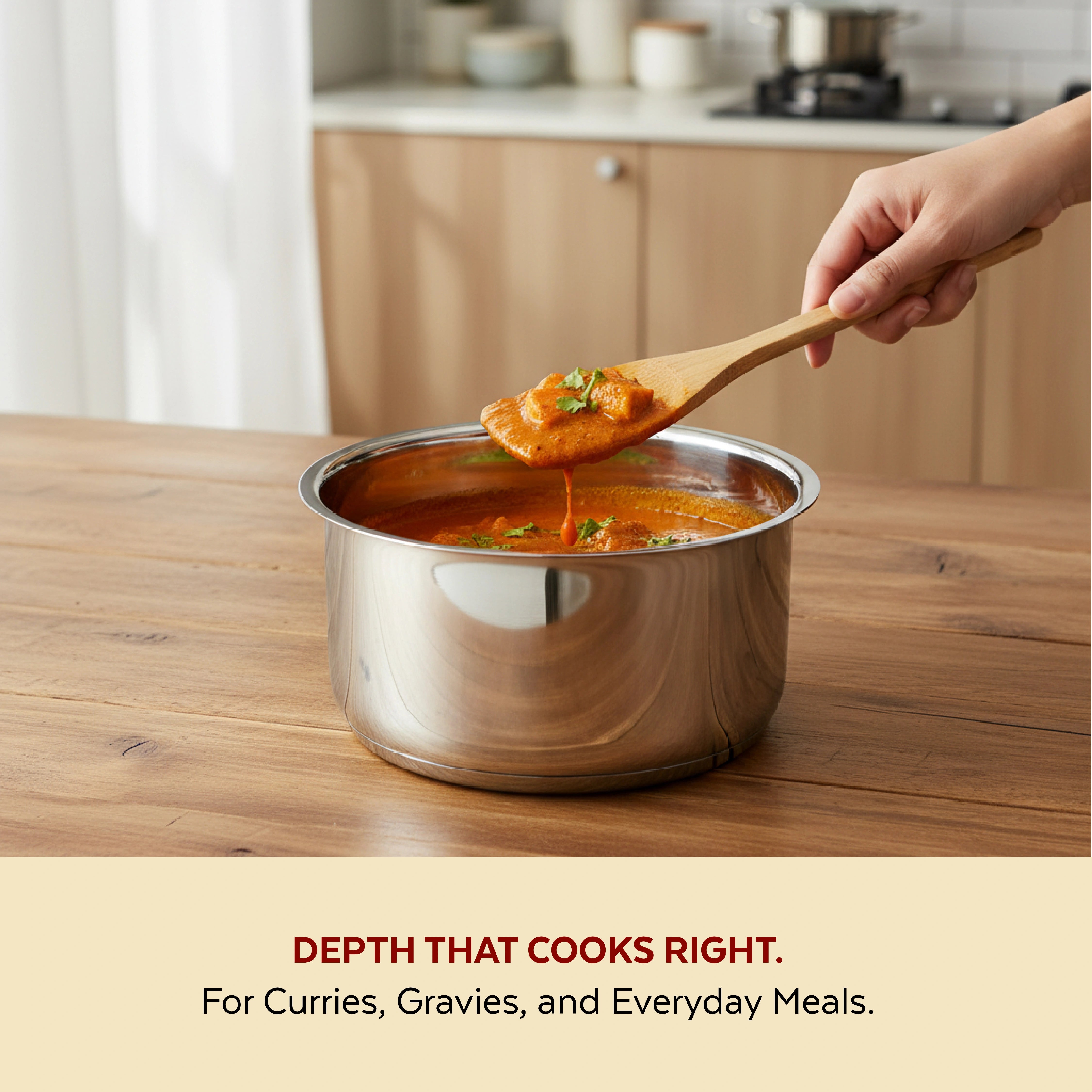 MAHAA Avanti Stainless Steel Tope 3 Pc Set – Premium Quality | Multipurpose Cook & Serve Handi | Tri Ply Base | Non-stick | Gas & Induction Compatible | 12 CM + 14 CM + 16 CM