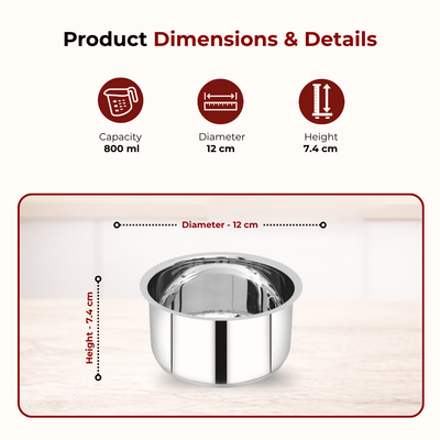 Avanti Stainless Steel Cookware Set: Cooking Pot 24 cm & Tope Set (12, 14 & 16 cm) | Heavy Premium Quality Combo, Tri Ply Base, Non-stick, Gas & Induction Compatible, Cool-Touch Handle