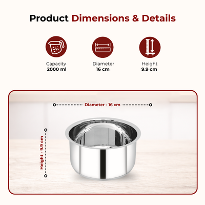 Avanti Stainless Steel Cookware Set: Cooking Pot 24 cm & Tope Set (12, 14 & 16 cm) | Heavy Premium Quality Combo, Tri Ply Base, Non-stick, Gas & Induction Compatible, Cool-Touch Handle