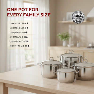 Avanti Stainless Steel Cooking / Biryani Pot Snug-Fit Lid, Premium Quality 304 Grade, Tri Ply Base, Non-stick, Gas & Induction Compatible, Cool-Touch Handle, Free ₹300 SS Water Bottle