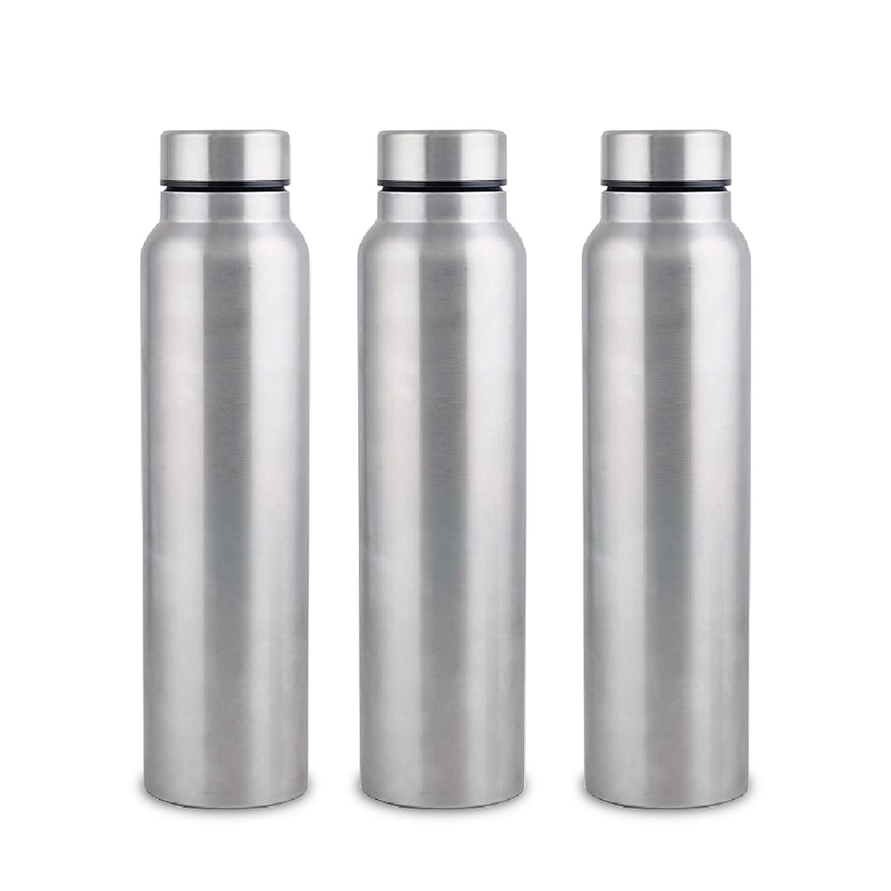 Stainless Steel Water Bottle Set of 3 (950ml) | Durable, Leak-Proof, Rust-Free & Daily Use Bottles for Home, Office, School & Travel