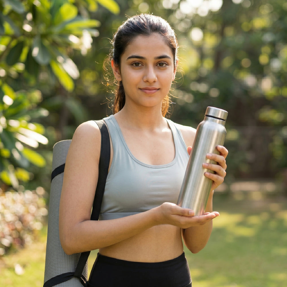 Stainless Steel Water Bottle Set of 3 (950ml) | Durable, Leak-Proof, Rust-Free & Daily Use Bottles for Home, Office, School & Travel