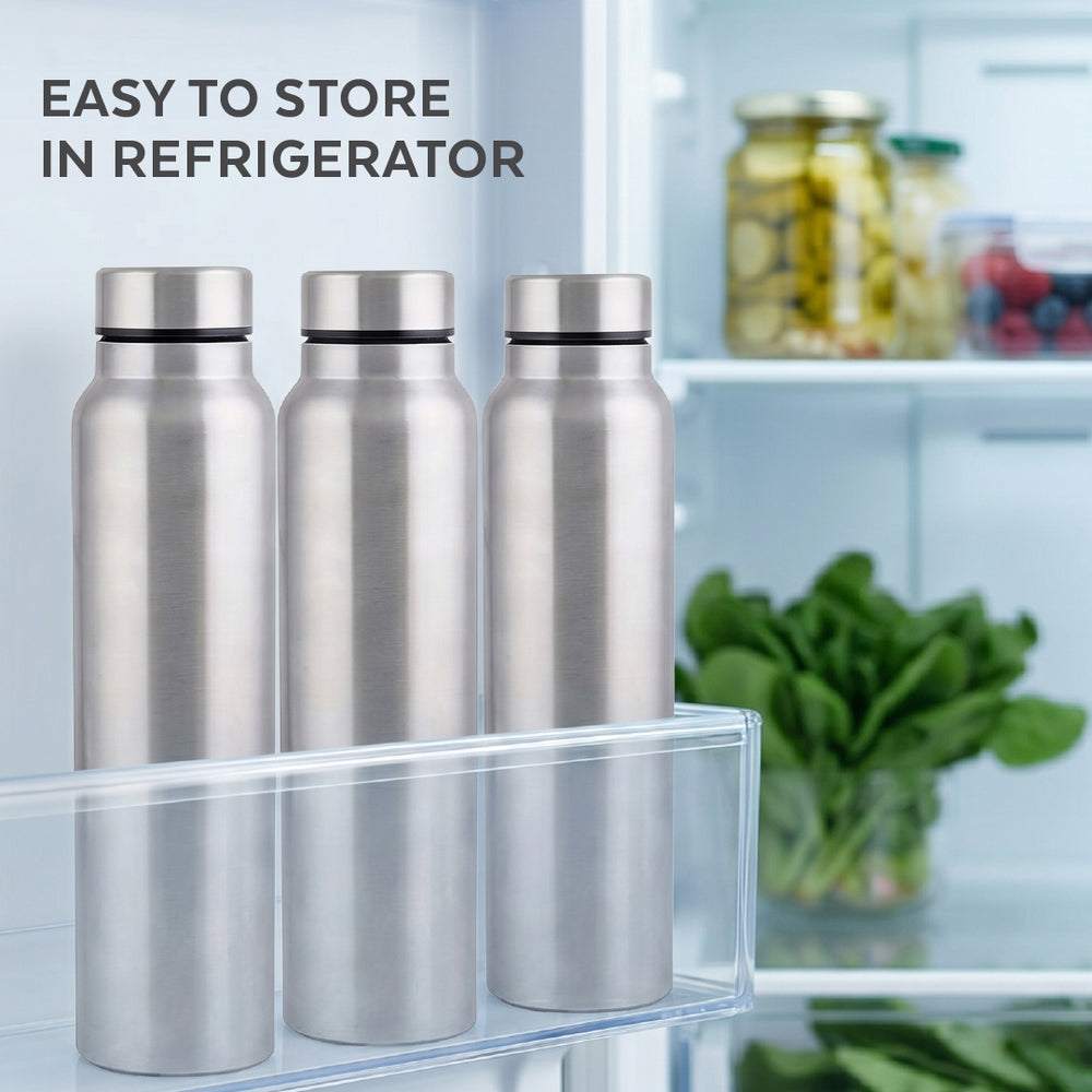 Stainless Steel Water Bottle Set of 3 (950ml) | Durable, Leak-Proof, Rust-Free & Daily Use Bottles for Home, Office, School & Travel