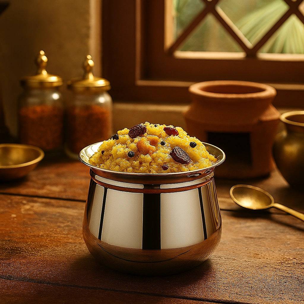 Madras Handi Polish – Stainless Steel 6 Pc Set | Mirror Finish | Traditional Spherical Cookware for Indian Meals | Gas & Stove Compatible