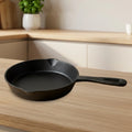 Cast Iron Fry Pan 24 cm, Pre-Seasoned Traditional Pure Iron Fry Pan, Even Heating, Non-Stick Gas & Induction Compatible