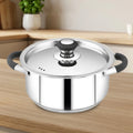 Chroma Stainless Steel Casserole + Lid, Cook Curries, Dal, Rice | Easy Clean, Tri Ply Base, Non-stick, Gas & Induction Compatible, StayCool+ Handle and Knob, 2.5L/3.6L/4.5L