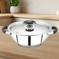 Chroma Stainless Steel Kadai + Lid, Cook Curries, Dal, Rice| Easy Clean, Tri Ply Base, Non-stick, Gas & Induction Compatible, StayCool+ Handle and Knob, 4.5L / 6.1L