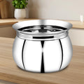Stainless Steel Gundu Handi Set of 6 Pcs: Kitchen Serving, Cooking Bowl, Handi Set, Biryani Handi for Kitchen & Restaurant, Cookware Set