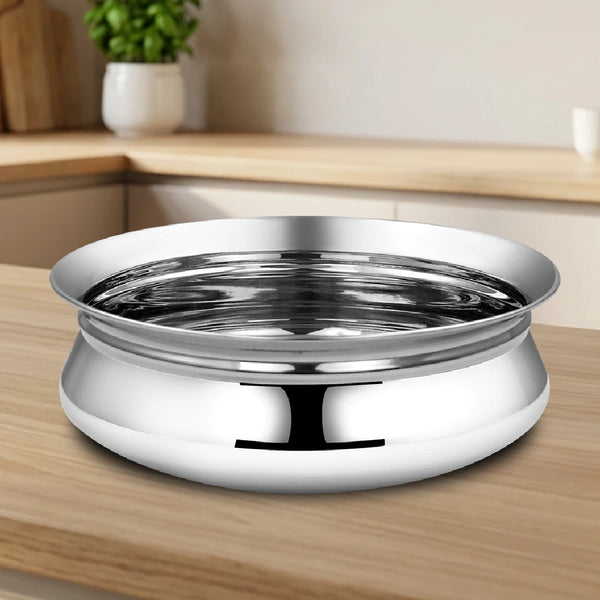 Stainless Steel Babycon Biryani Handi Set of 6 Pcs: Kitchen Serving, Cooking Bowl, Handi Set, Biryani Handi for Kitchen & Restaurant, Cookware Set