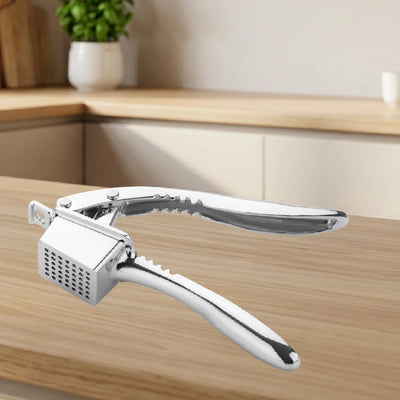 4-in-1 Garlic Crusher & Nut Cracker Hand Press Garlic Presser & Mincer, Herb Plucking Tool for Curry Leaves, Coriander & Mint, Bottle Opener Kitchen Tool