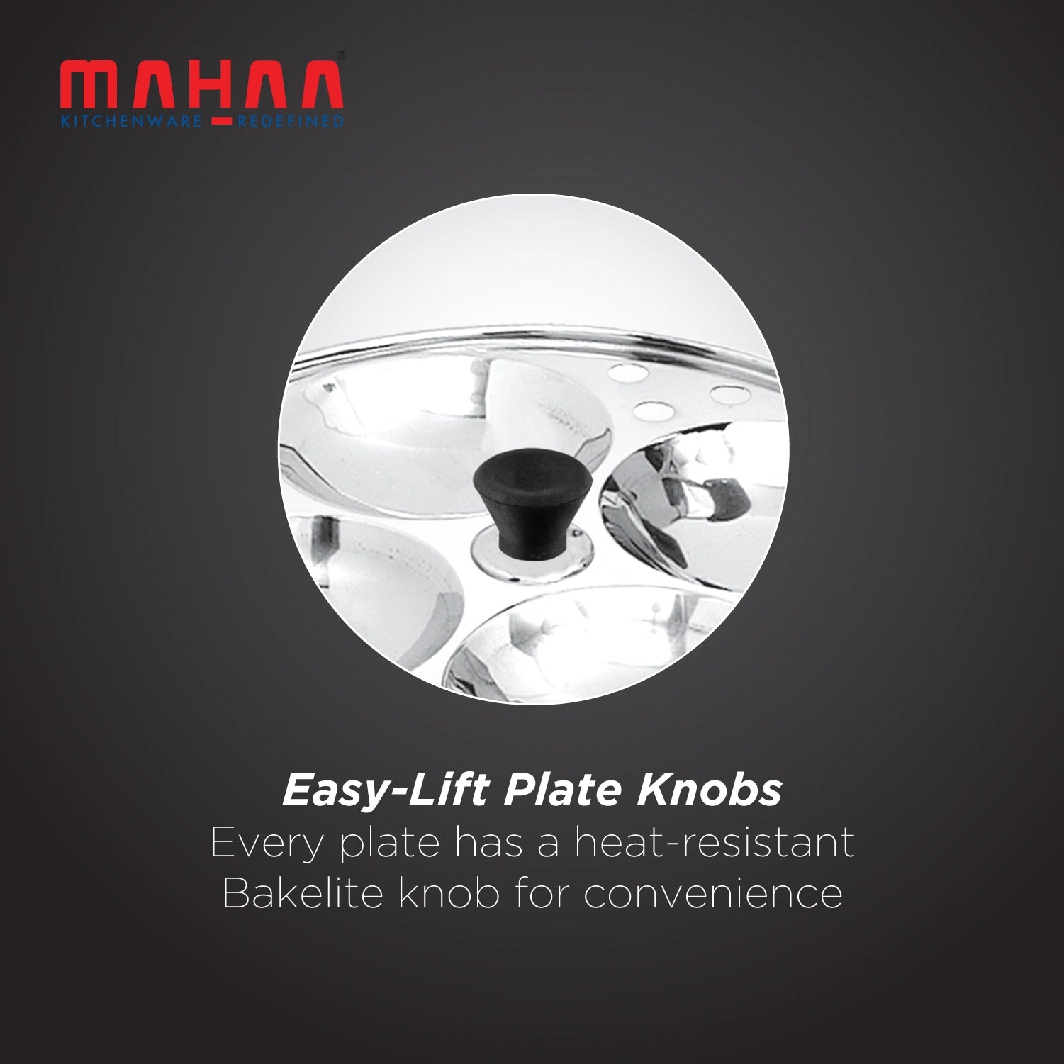 MAHAA Stainless Steel Multi Kadai 22CM – Versatile Kadai with Steam Release Lid | Steam Idlis, Mini Idlis, Dhokla, Idiyappams, Momos and Vegetables | Tri Ply Base | StayCool+ Handle & Lid Knob