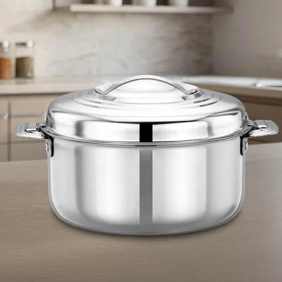 Blue Bell Stainless Steel Insulated Casserole – Snug-Fit Lock, Rust-Free & Stylish Hot Pot, Hot Pot for Roti-Rice-Gravy-Curry, Retains Temperature, Twist Lock