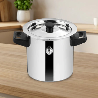 Stainless Steel Milk Boiler with Whistle, Spill-Free, Induction & Gas Compatible, Snug-Fit Lid, StayCool+ Handle & Lid Knob
