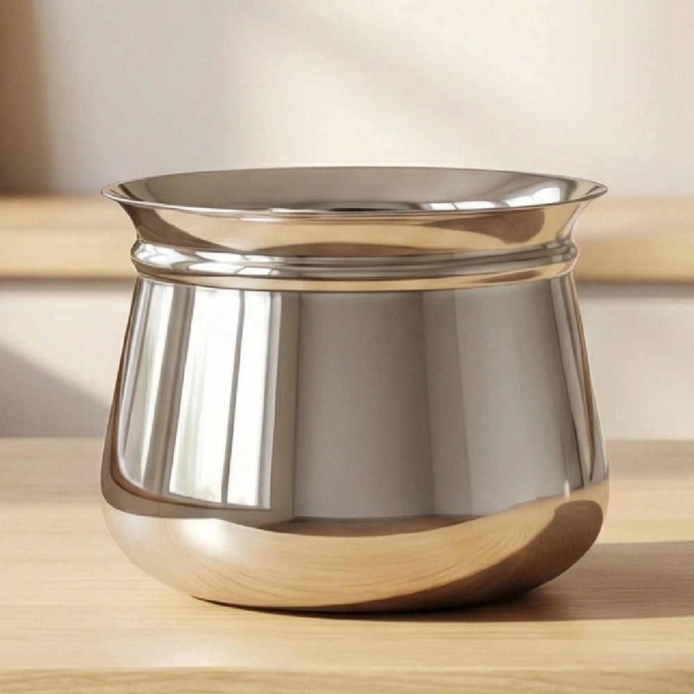 Stainless Steel Madras Handi Set of 6 Pcs: Kitchen Serving, Cooking Bowl, Handi Set, Biryani Handi for Kitchen & Restaurant, Cookware Set