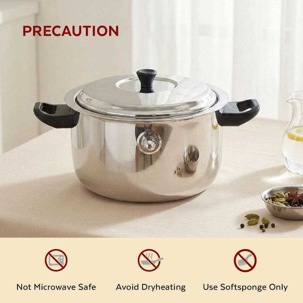 Stainless Steel Milk Boiler with Whistle, Spill-Free, Induction & Gas Compatible, Snug-Fit Lid, StayCool+ Handle & Lid Knob