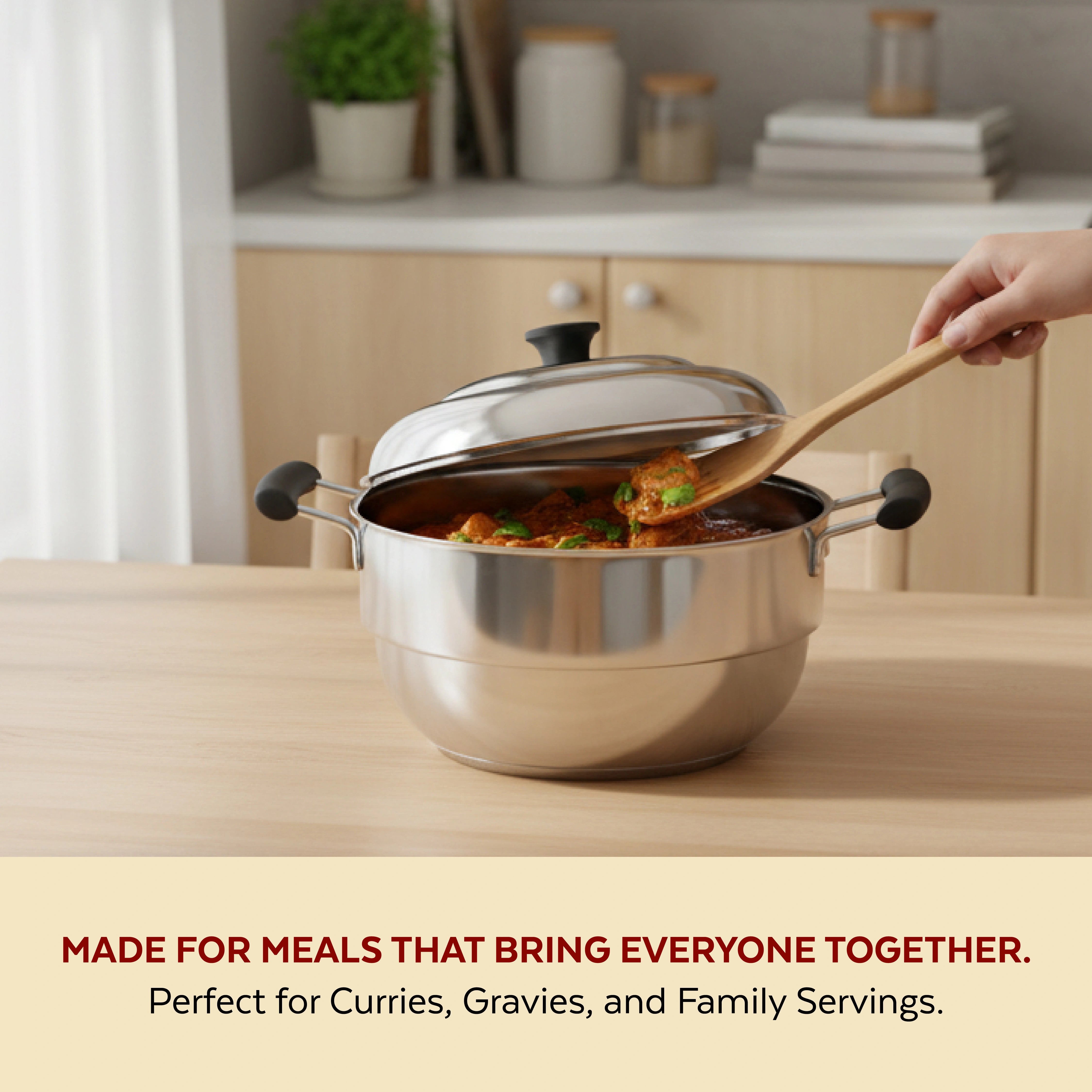 MAHAA Stainless Steel Multi Kadai 22CM – Versatile Kadai with Steam Release Lid | Steam Idlis, Mini Idlis, Dhokla, Idiyappams, Momos and Vegetables | Tri Ply Base | StayCool+ Handle & Lid Knob